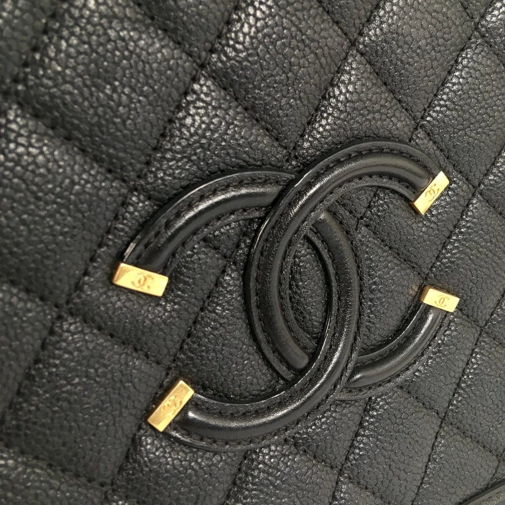 Chanel Filigree Vanity Case Medium Black Caviar L-SXYNYQ