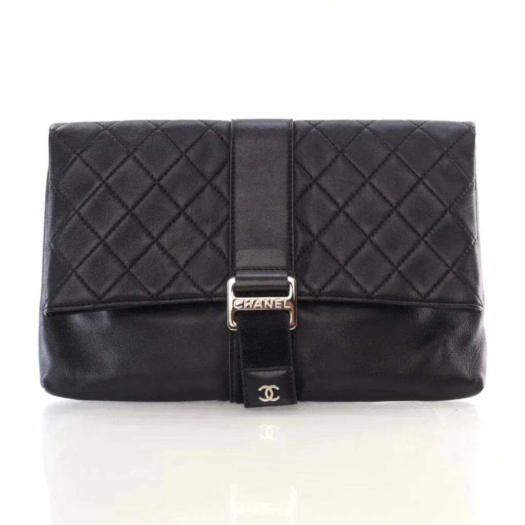 Chanel Grip Clutch Black Calfskin L-PQXTL7