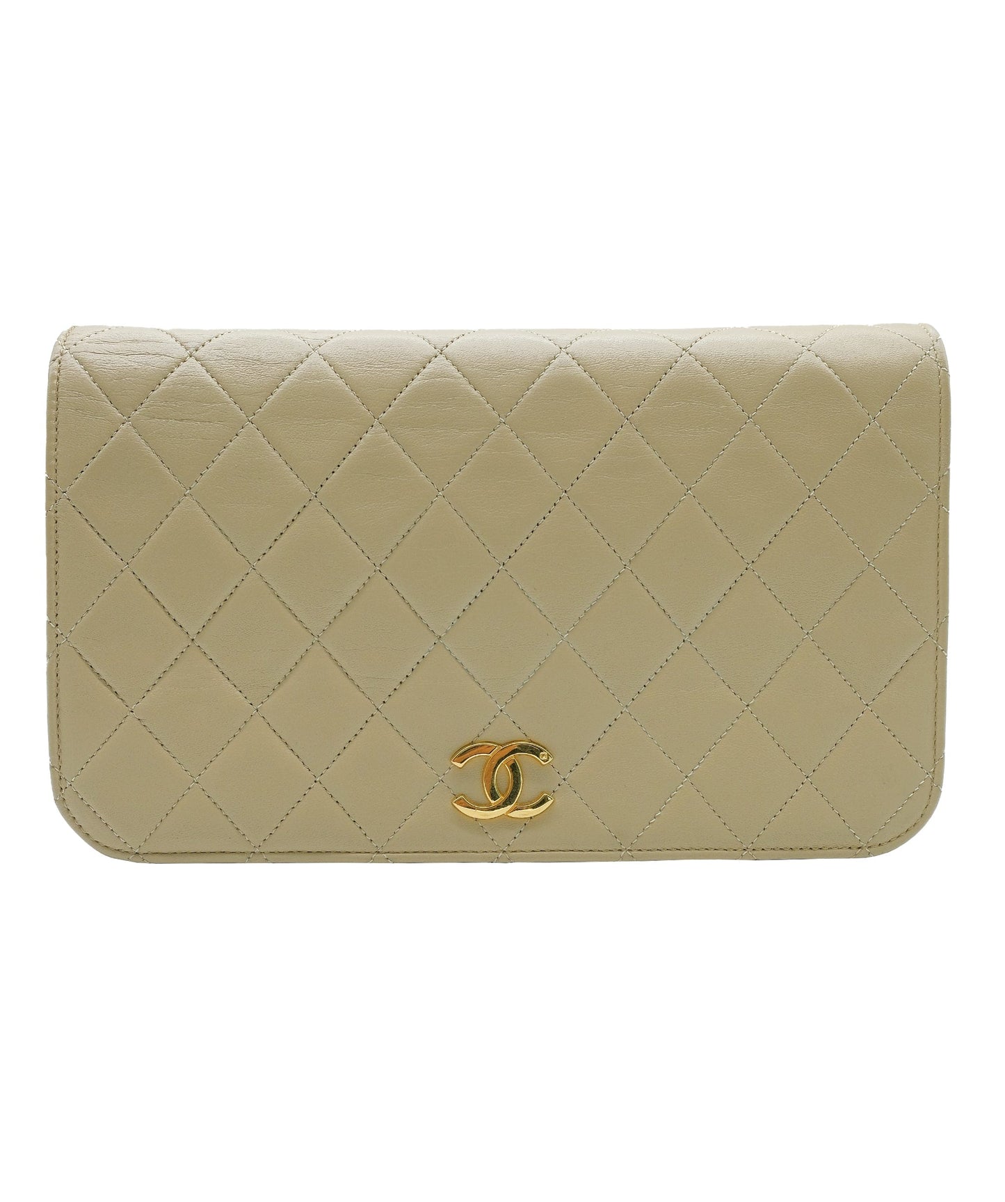 Chanel Matelasse Chain Shoulder Bag Leather Beige 90181284 RJL1913