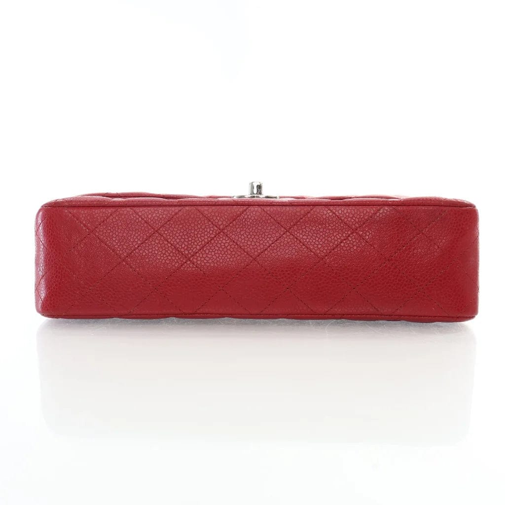 Chanel Medium Red Caviar Classic Double Flap Bag L-O4316E