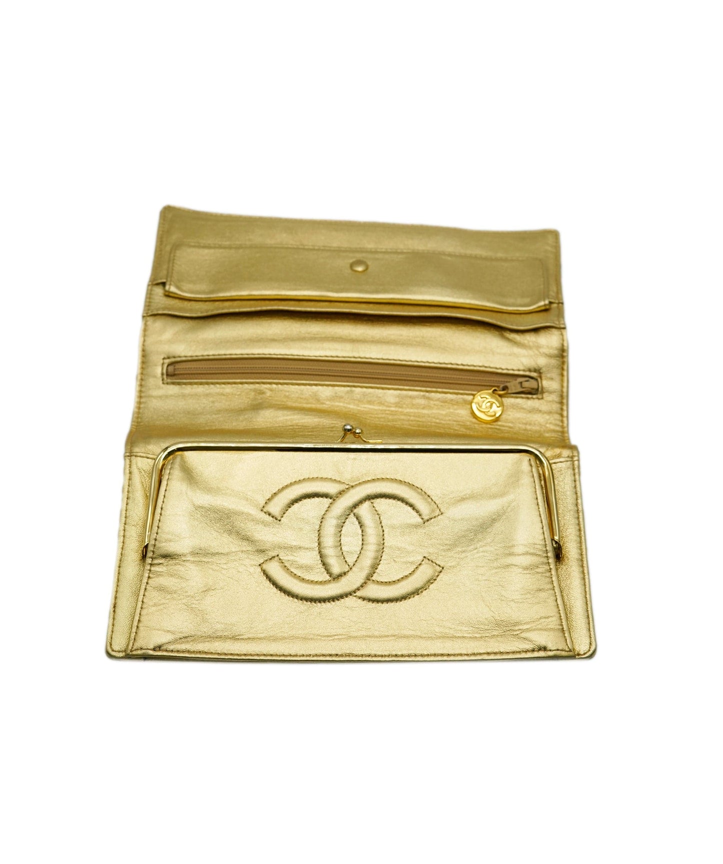 Chanel Metallic Gold Clutch  ALC1282