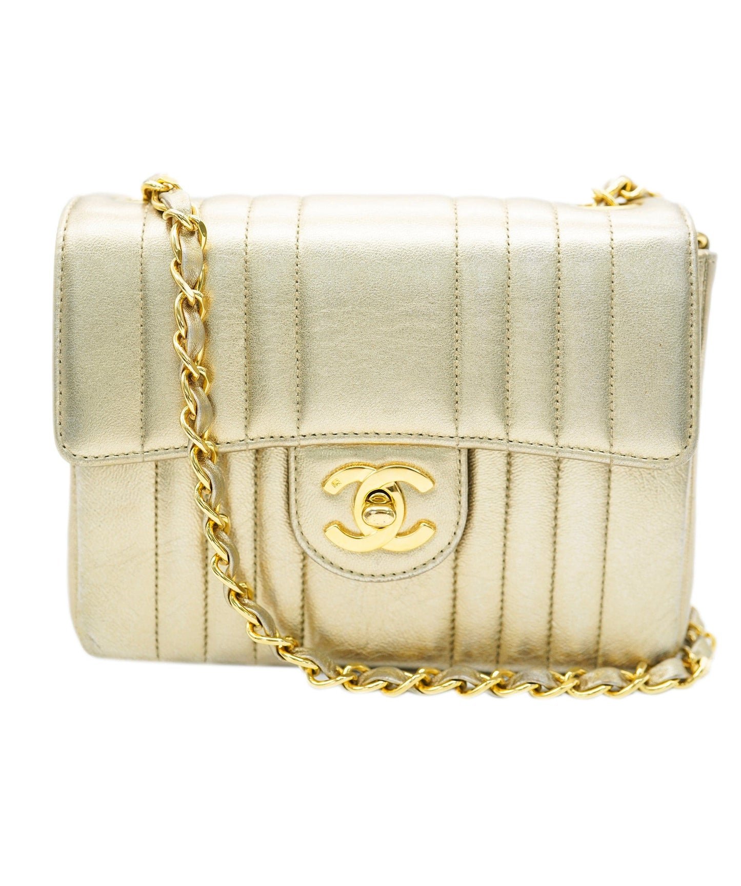 Chanel mini gold mademoiselle bag - comes full set  - AJC0717
