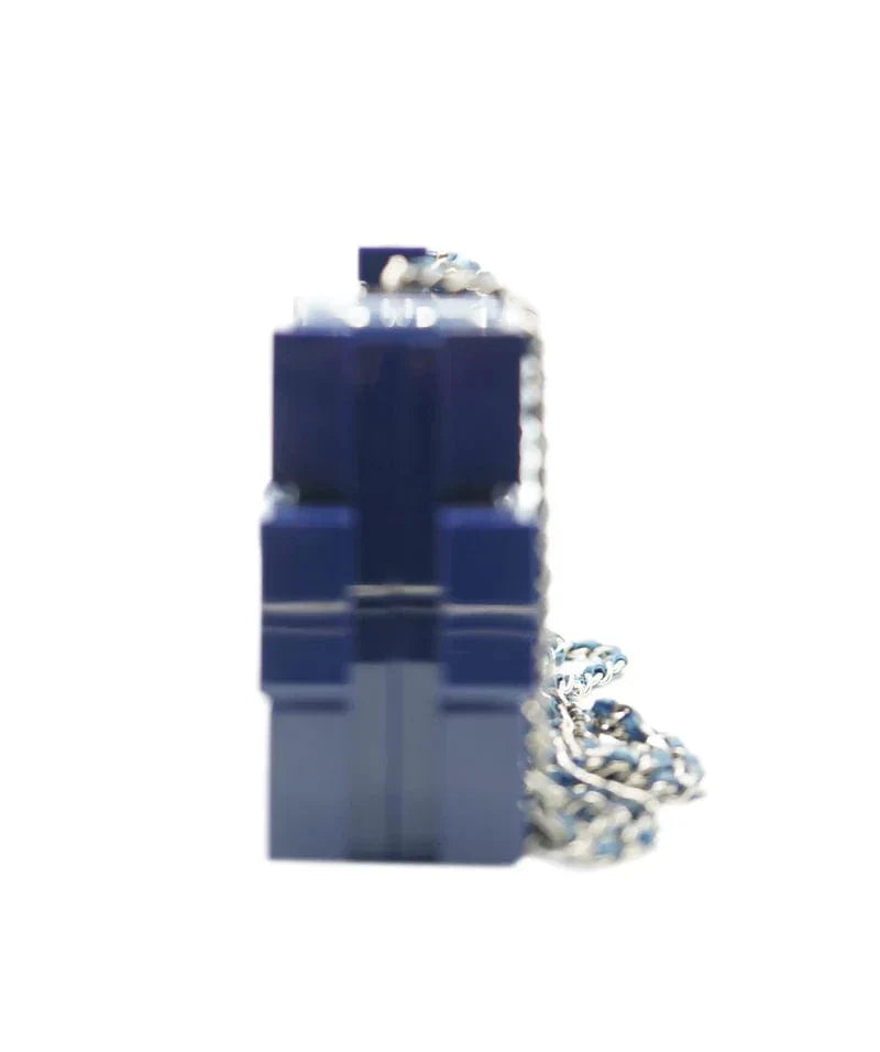 Chanel Navy Blue Plexiglass Boy Brick Lego Clutch - DXBS1469
