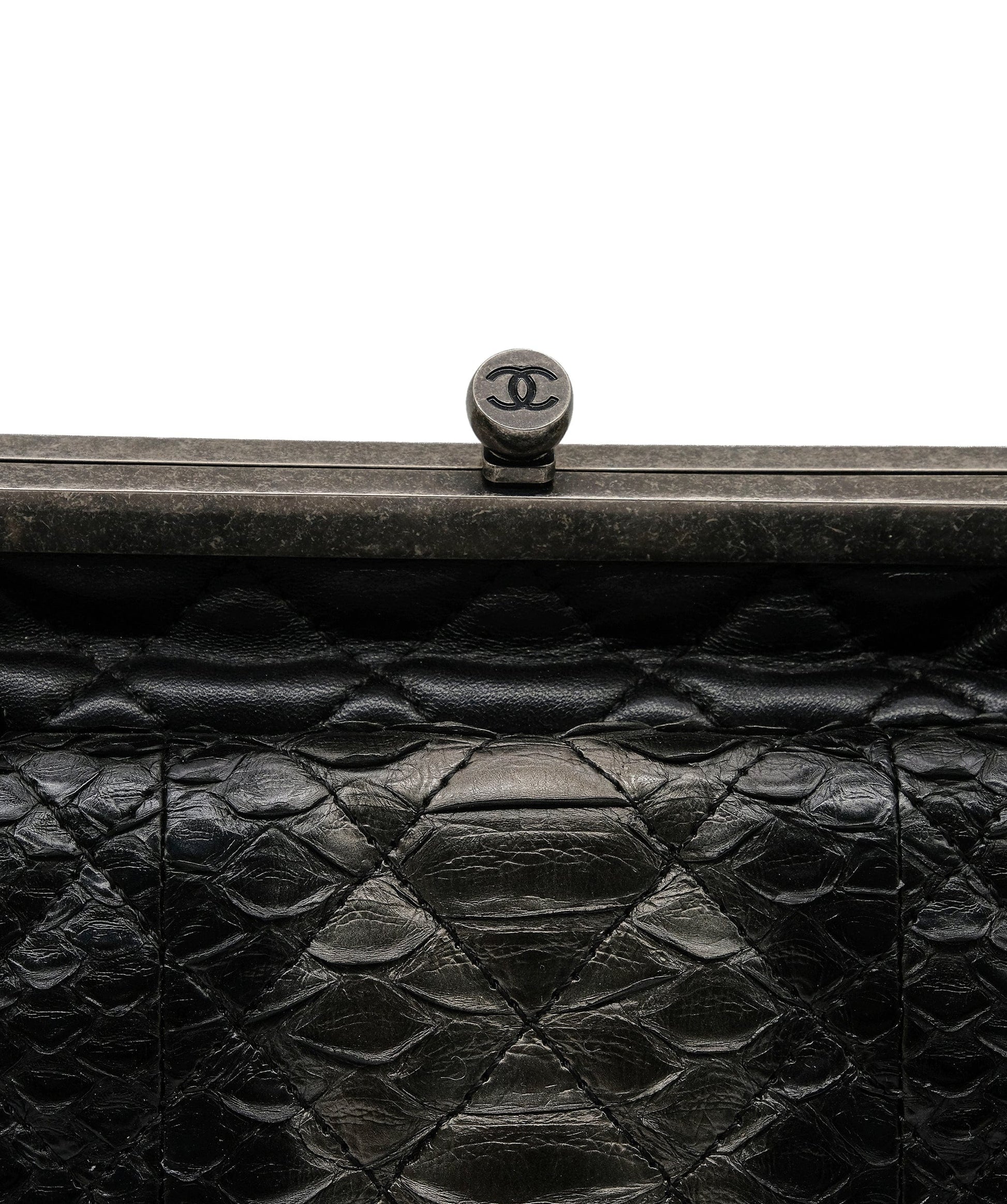Chanel Python Black Chain Shoulder Bag RJC3737
