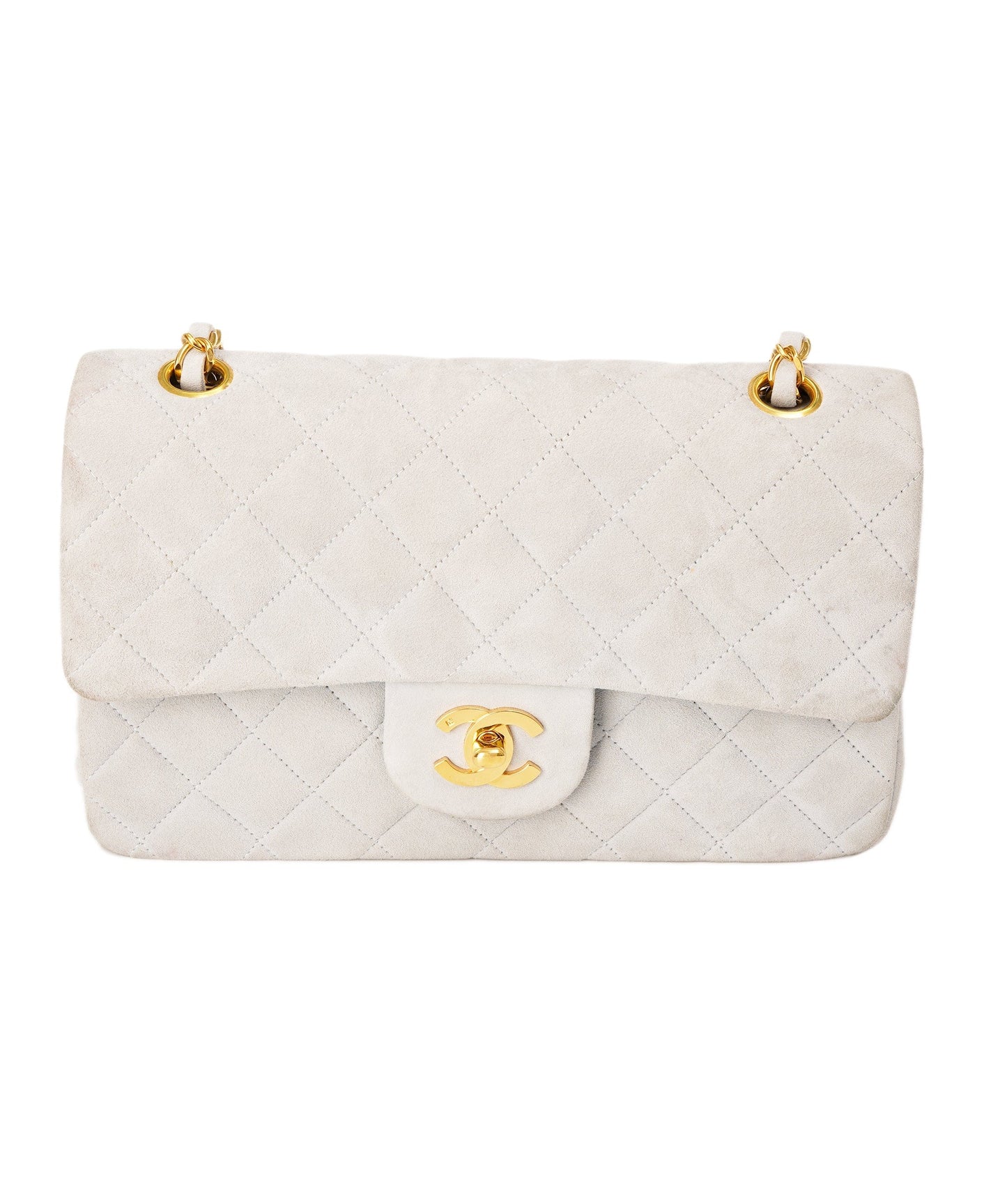 Chanel Suede Icy Blue Classic Flap with GHW - DBXS1764