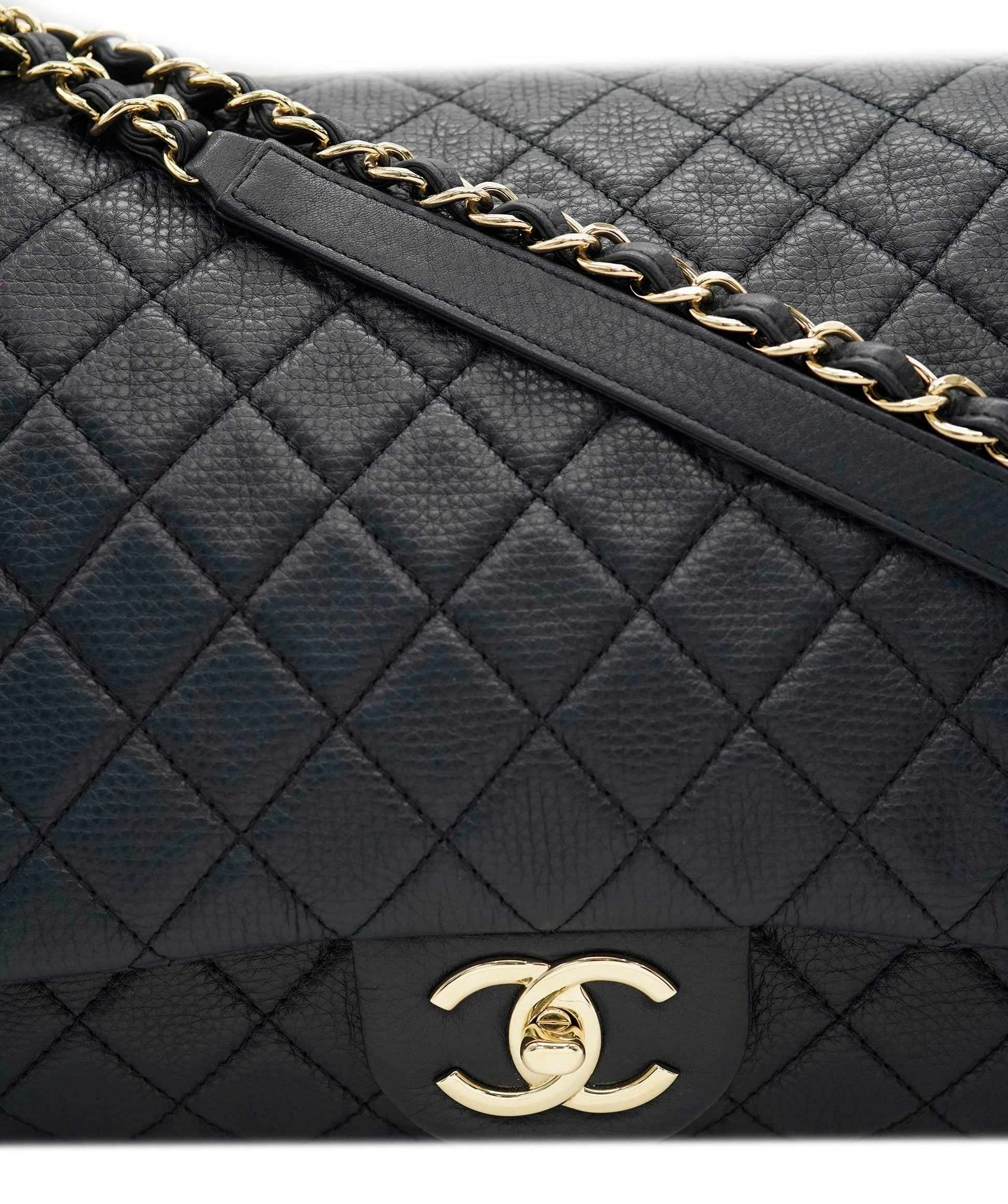 CHANEL XXL Airline Runway Travel NAVY Single Flap Bag  DBXS2108