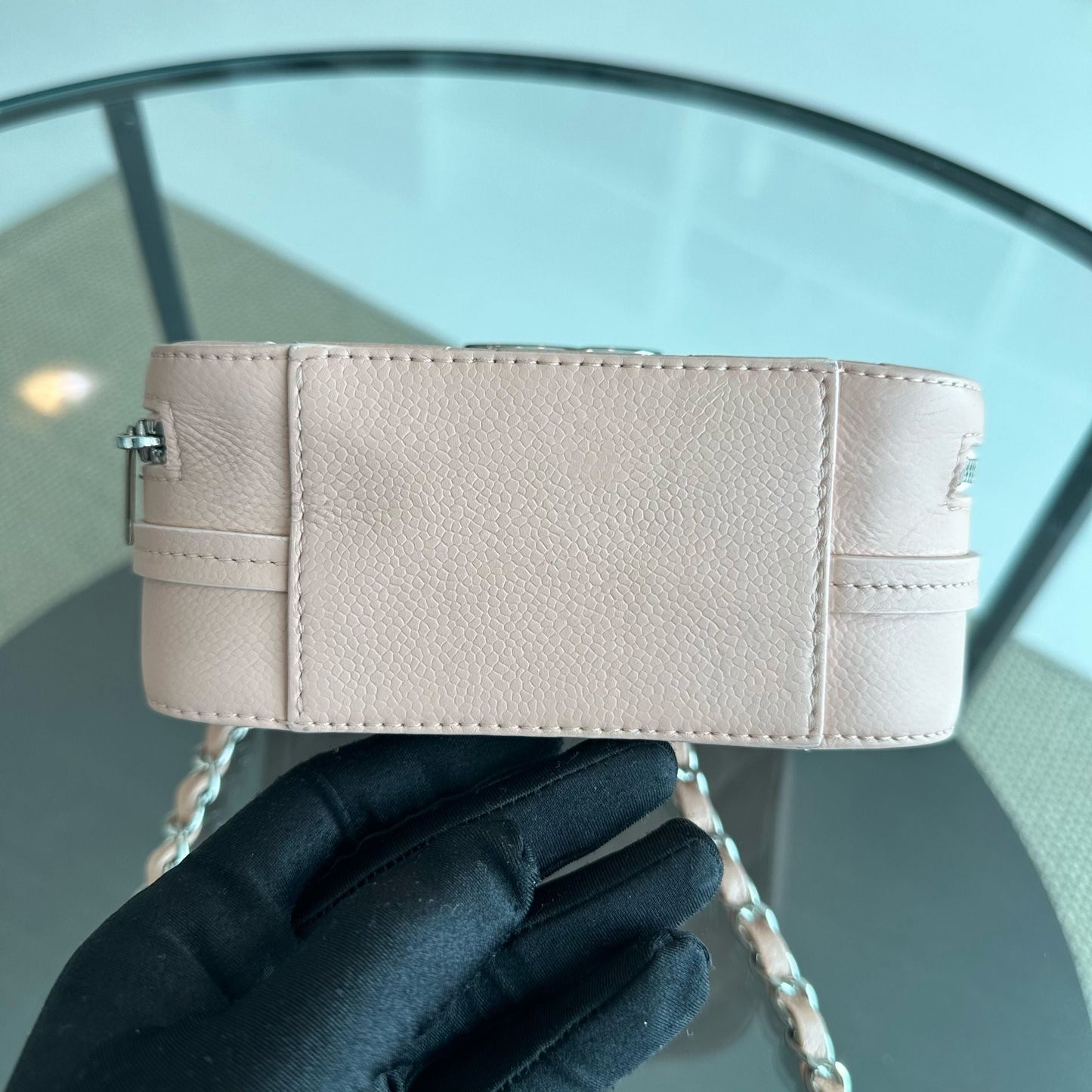 Chanel Box Camera - Quilted Goatskin Beige SHW No 24