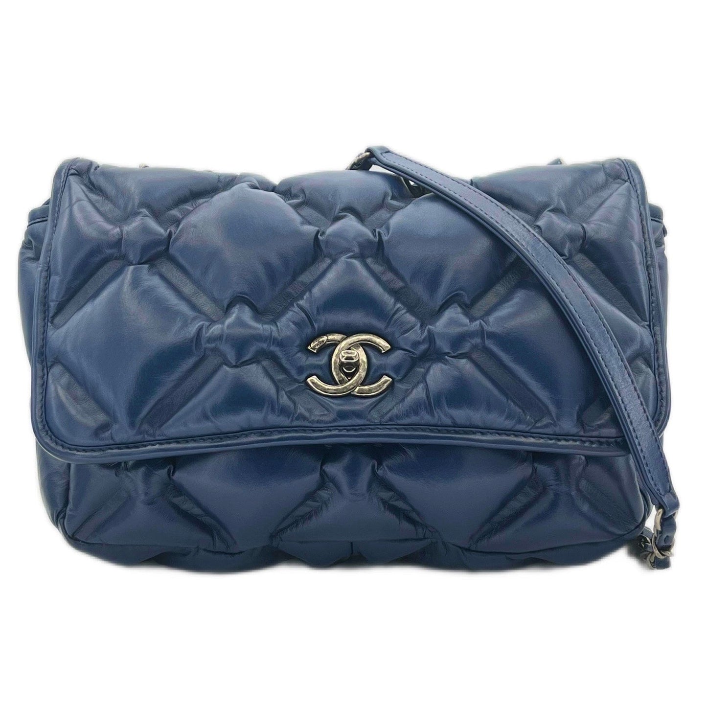 Chanel Bubble Flap Blue Calfskin RHW #23