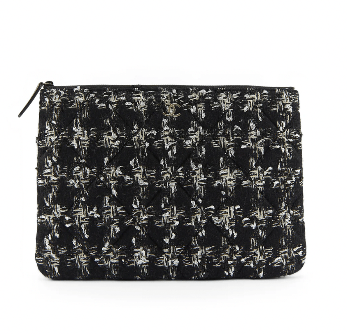 CHANEL O POUCH BLACK Tweed