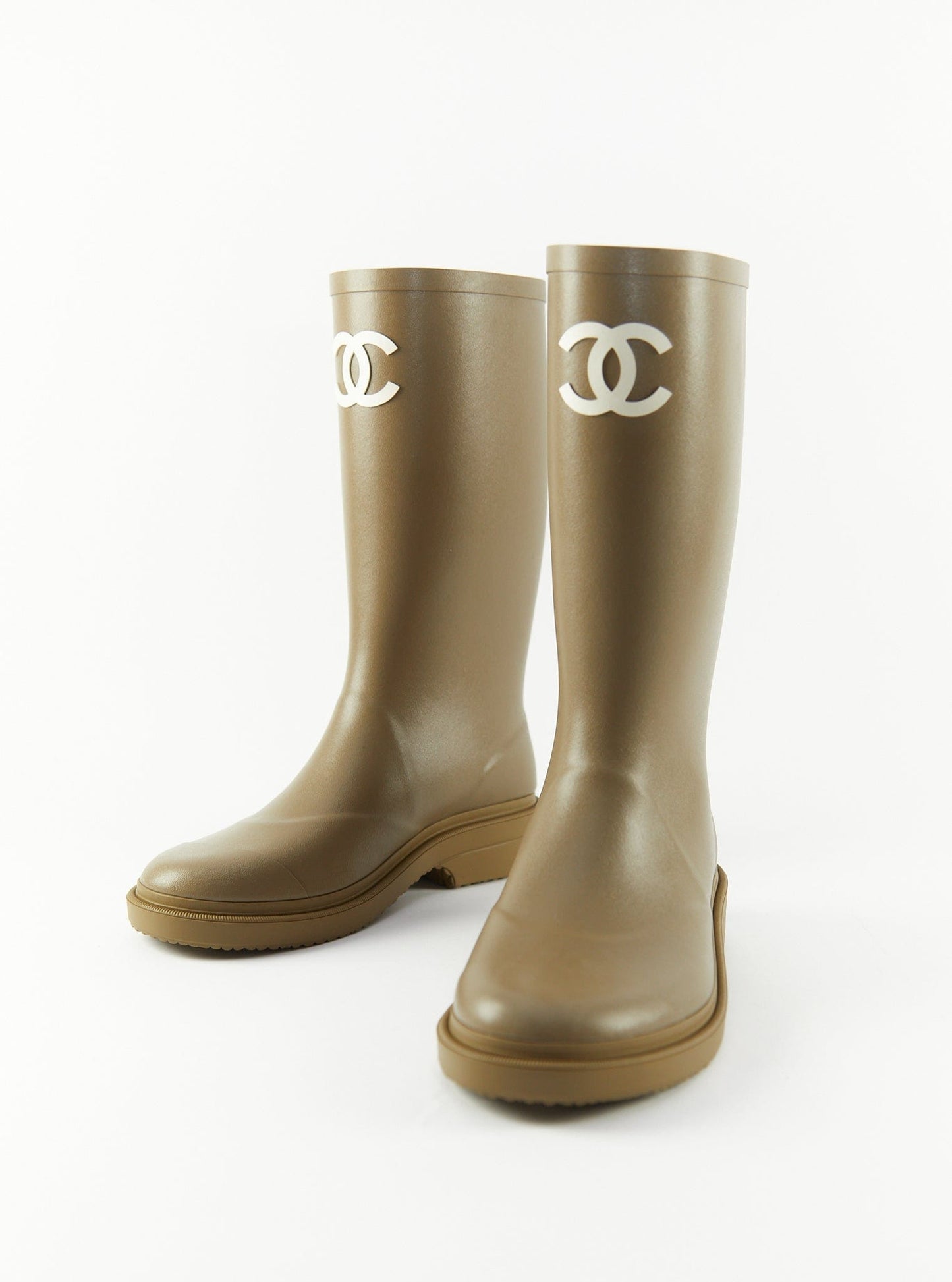 CHANEL WELLIES Khaki - Size 38