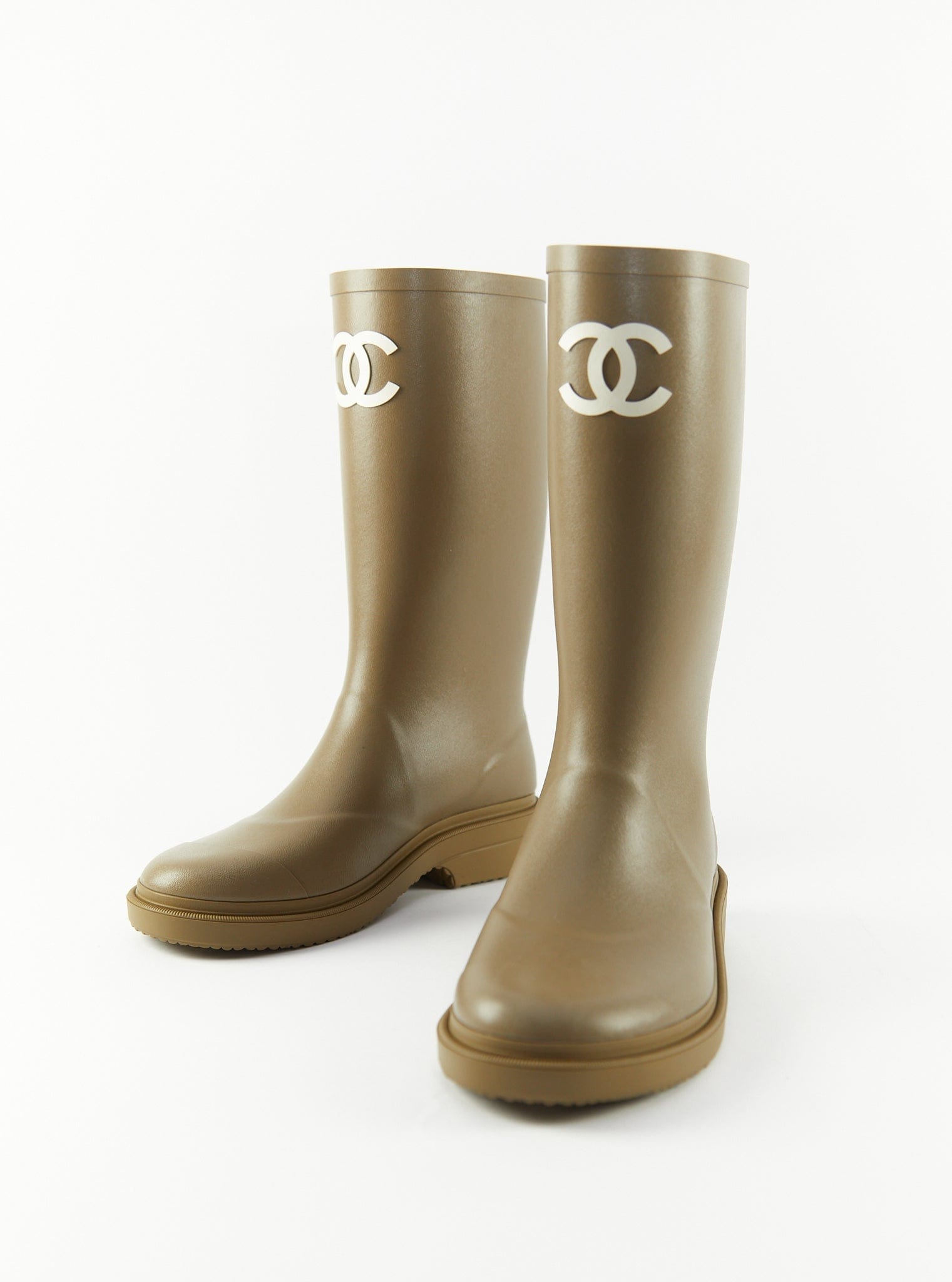 CHANEL WELLIES Khaki - Size 38
