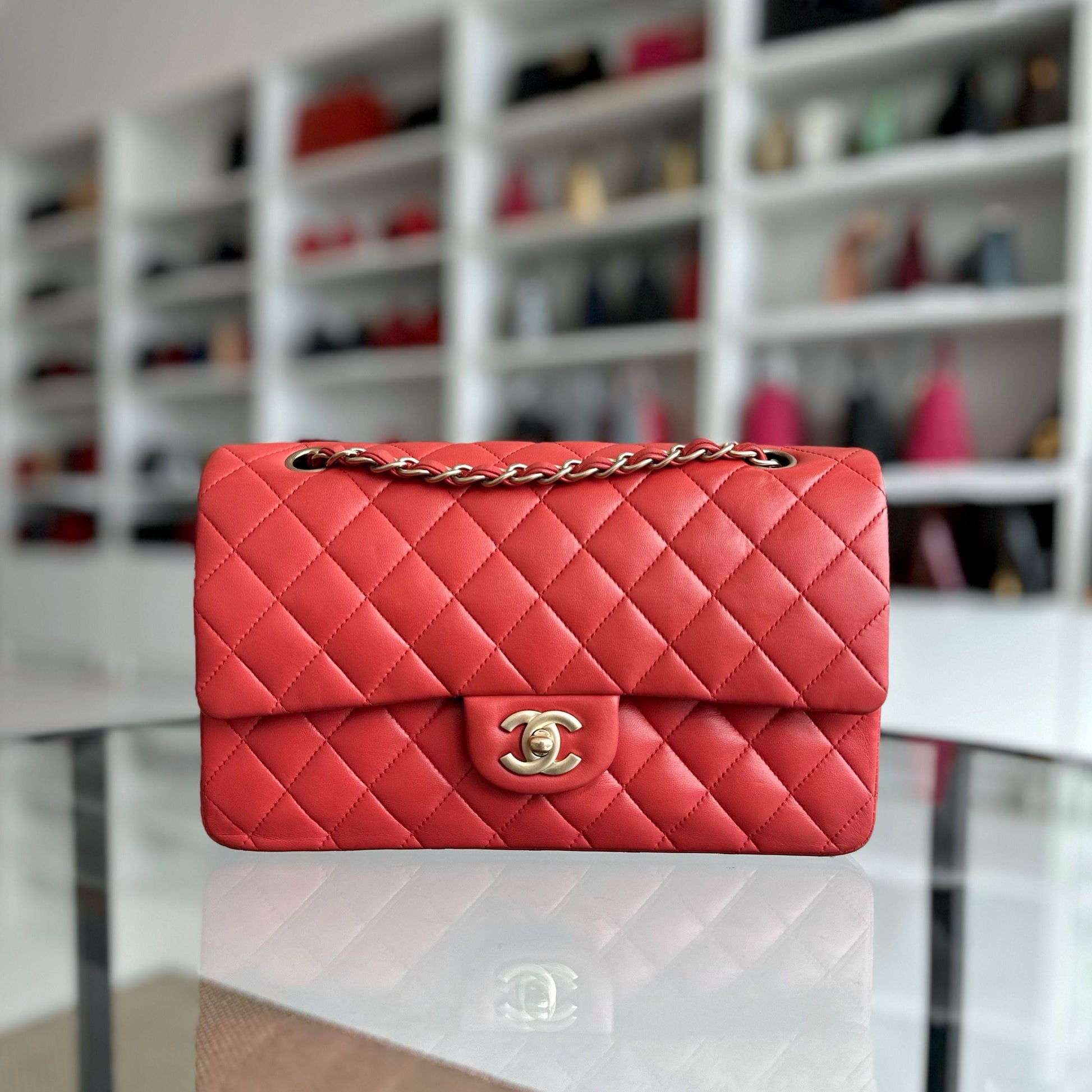 Chanel Classic Flap - Medium Lambskin Salmon Pink GHW No 13