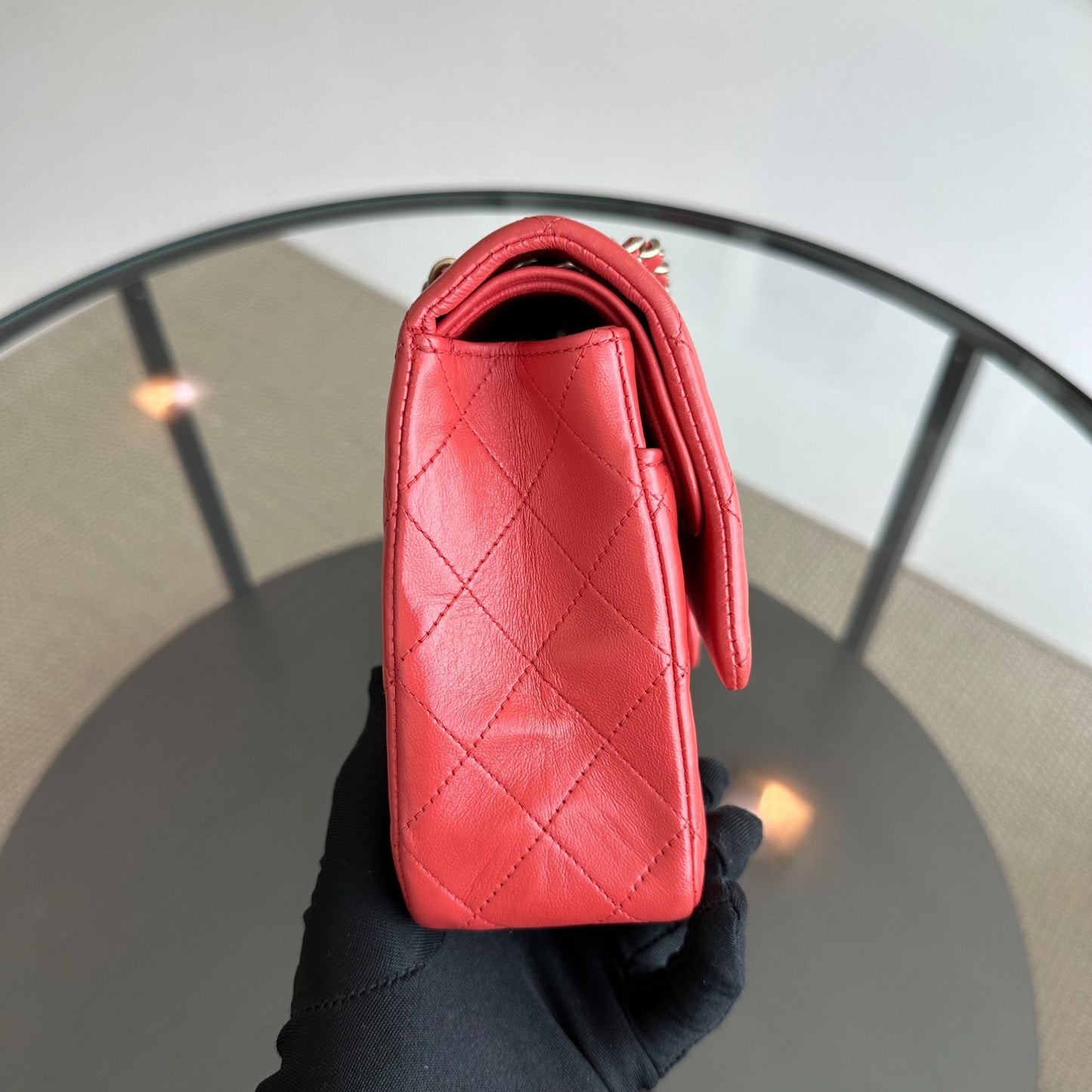 Chanel Classic Flap - Medium Lambskin Salmon Pink GHW No 13