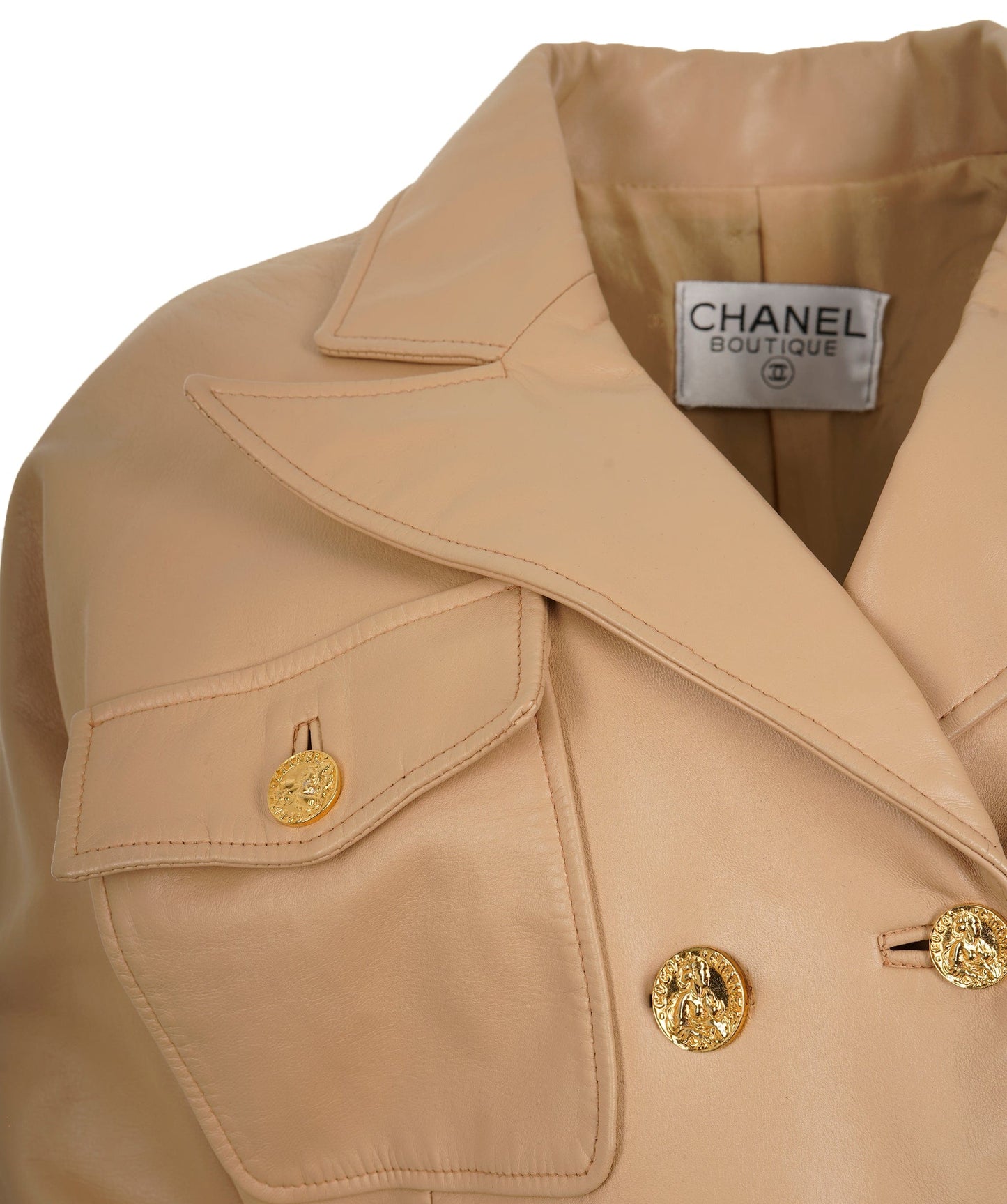 Chanel 017 #40 lambskin leather crop jacket  ASL9220