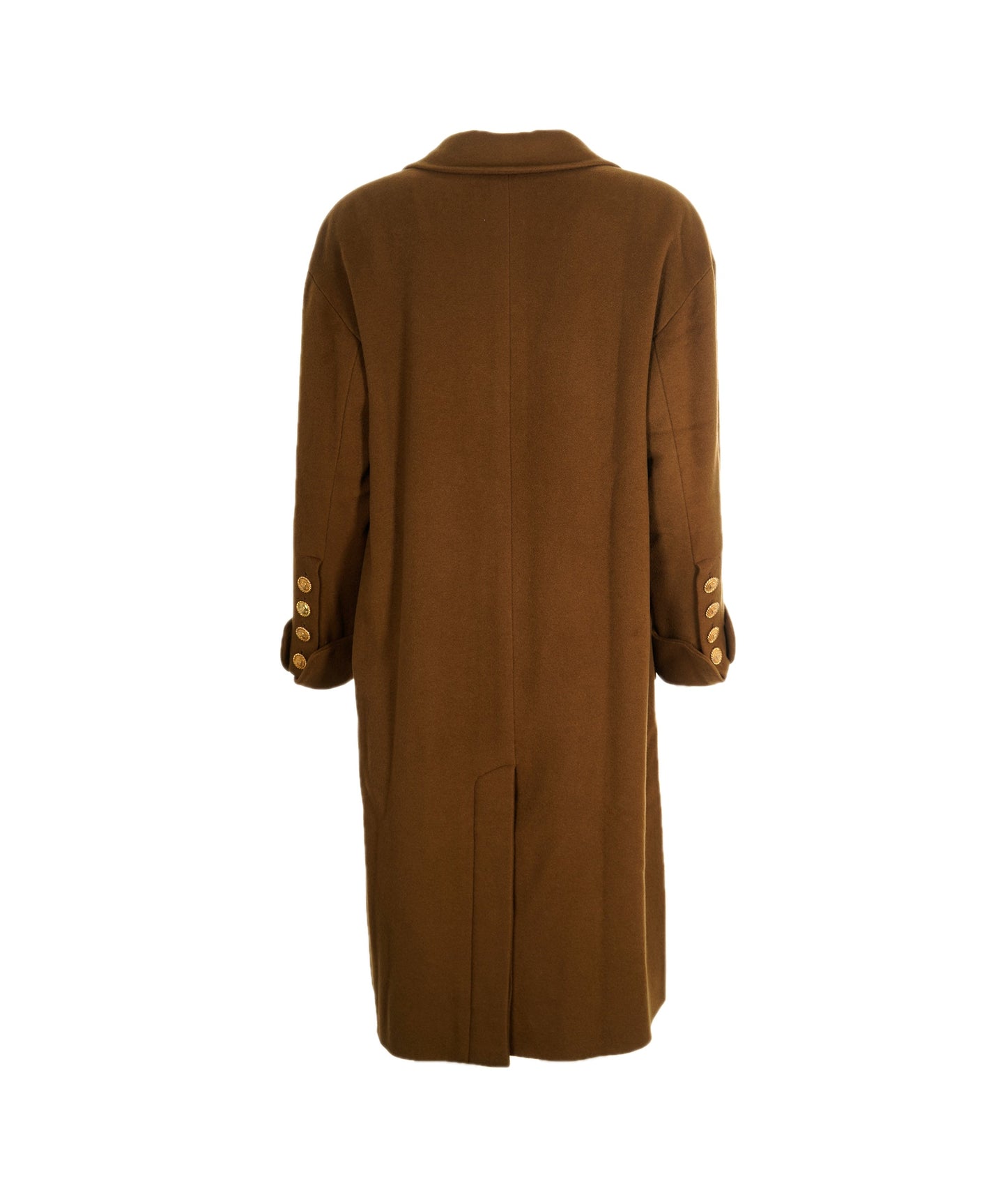 Chanel #36 CC Logos Button Long Sleeve Jacket Coat Brown Cashmere 79777 ASL9049