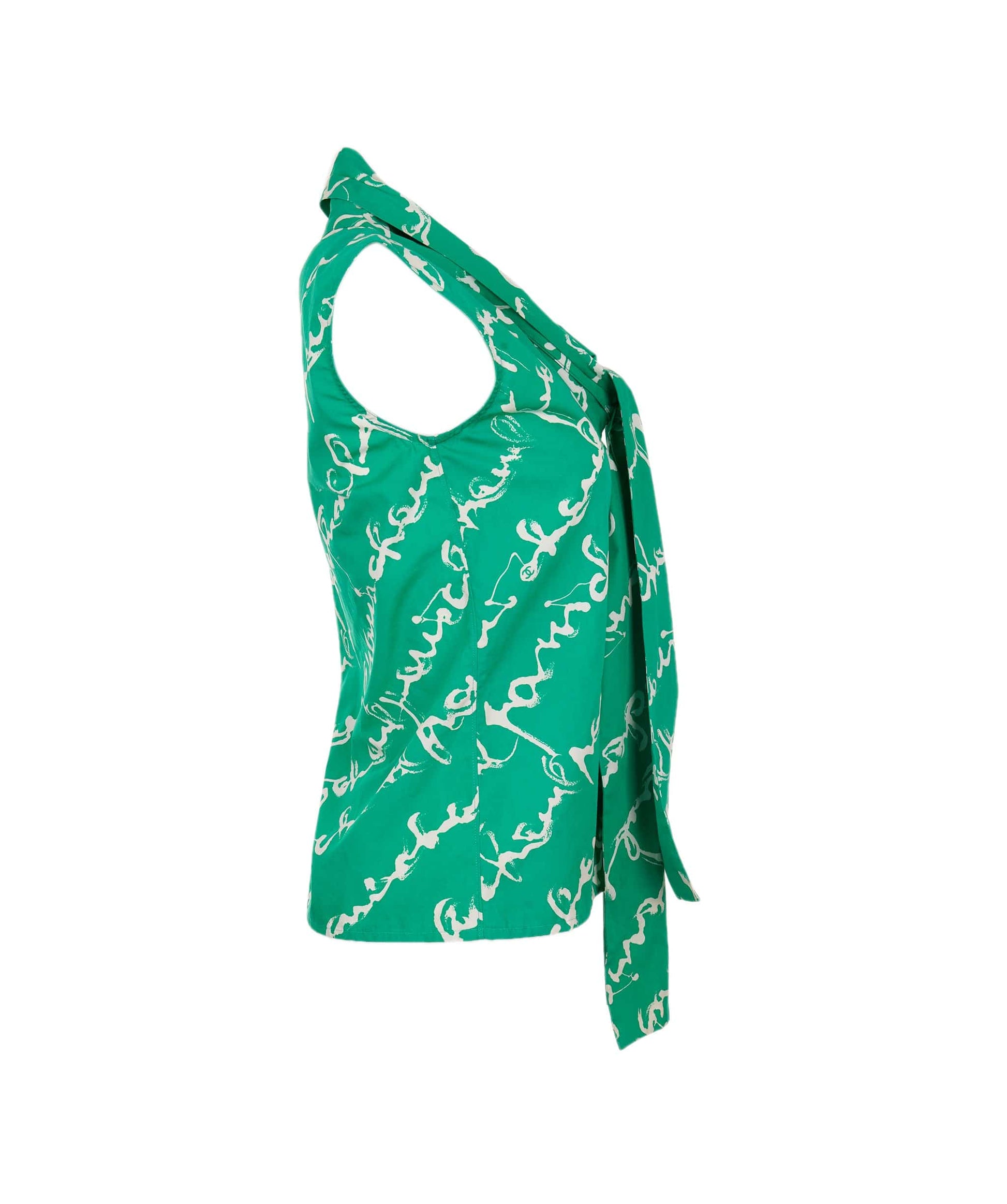 Chanel Bow Tie Shirt Green ASL4652
