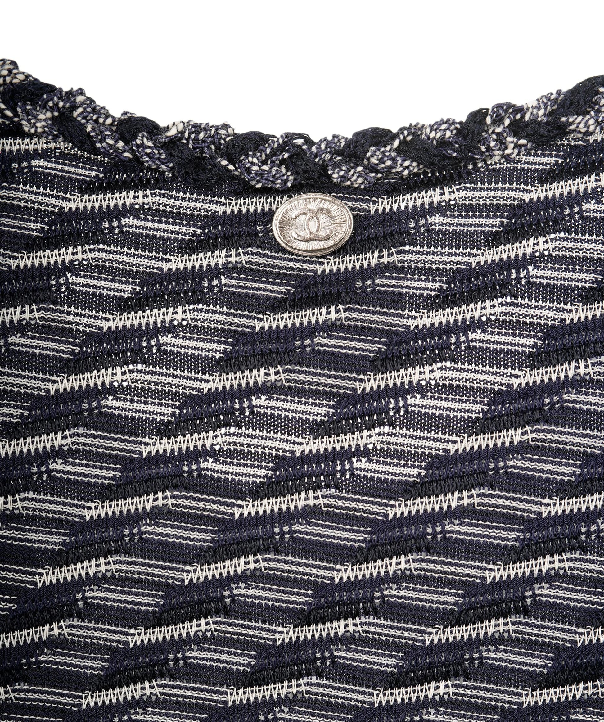 Chanel Dress blue white with belt FR34 P43330K04402 AVC1246