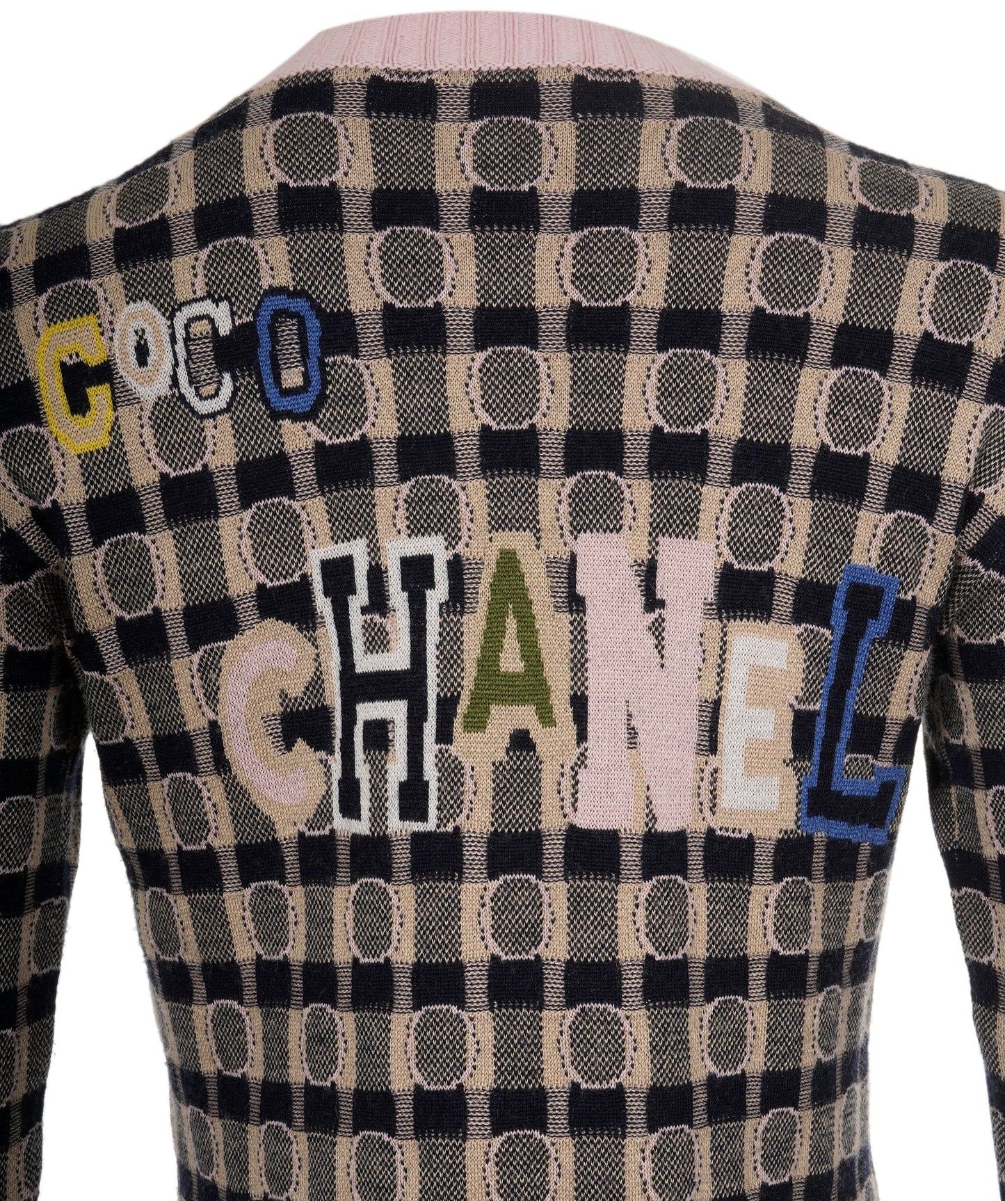 Chanel Dress knitted Coco black white pink FR36  AVC1250
