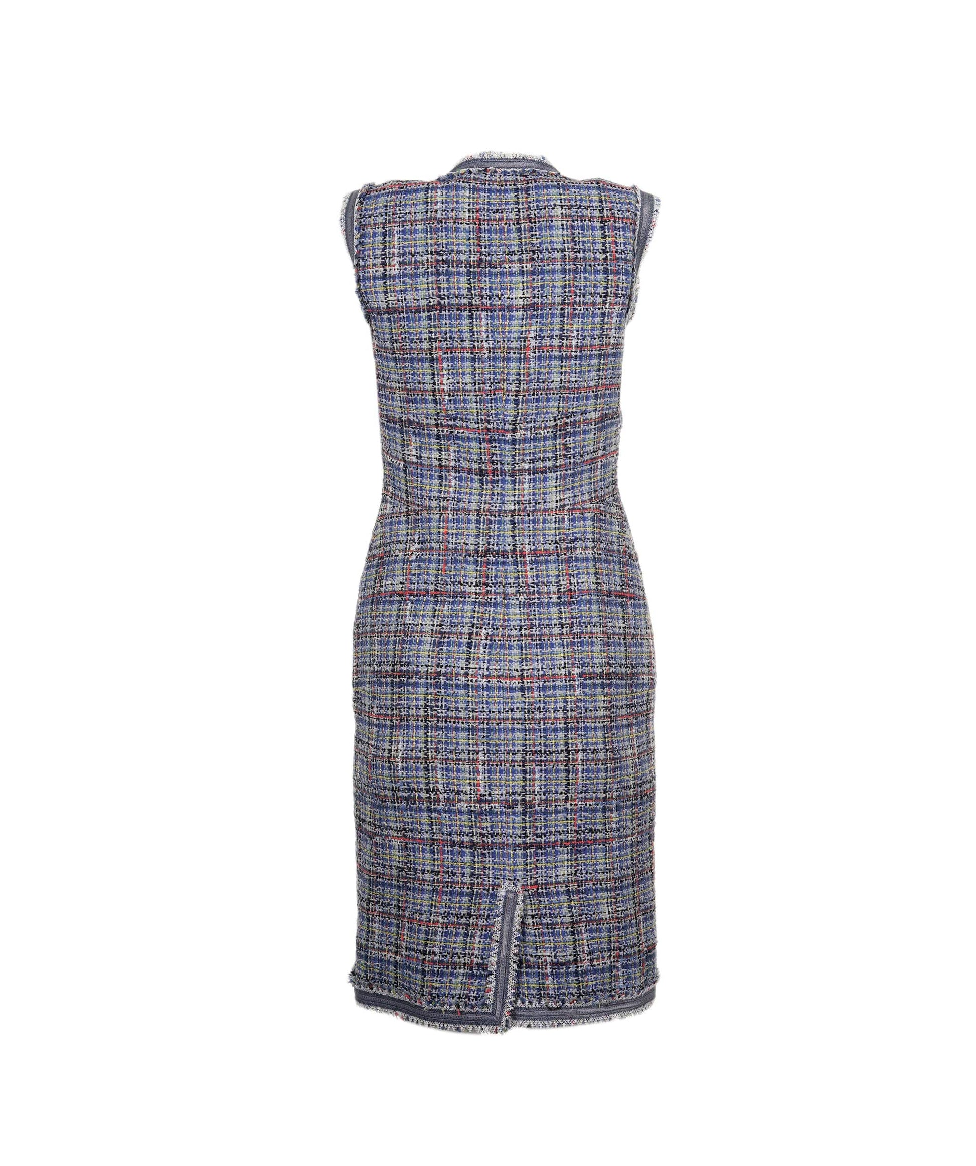 Chanel Dress tweed blue SS09 FR36  AVC1255