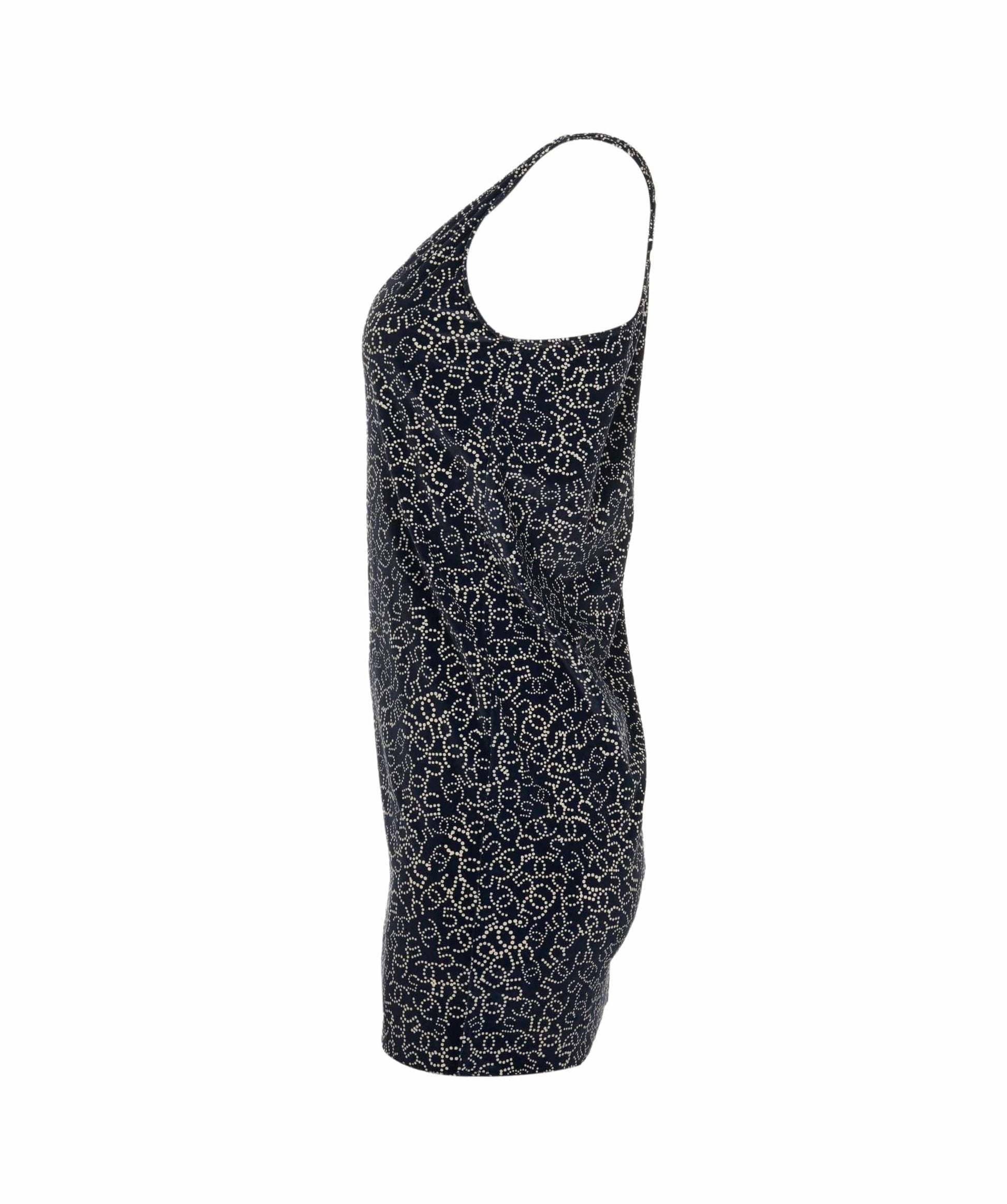 Chanel Logo Velour Dress Navy ASL4794