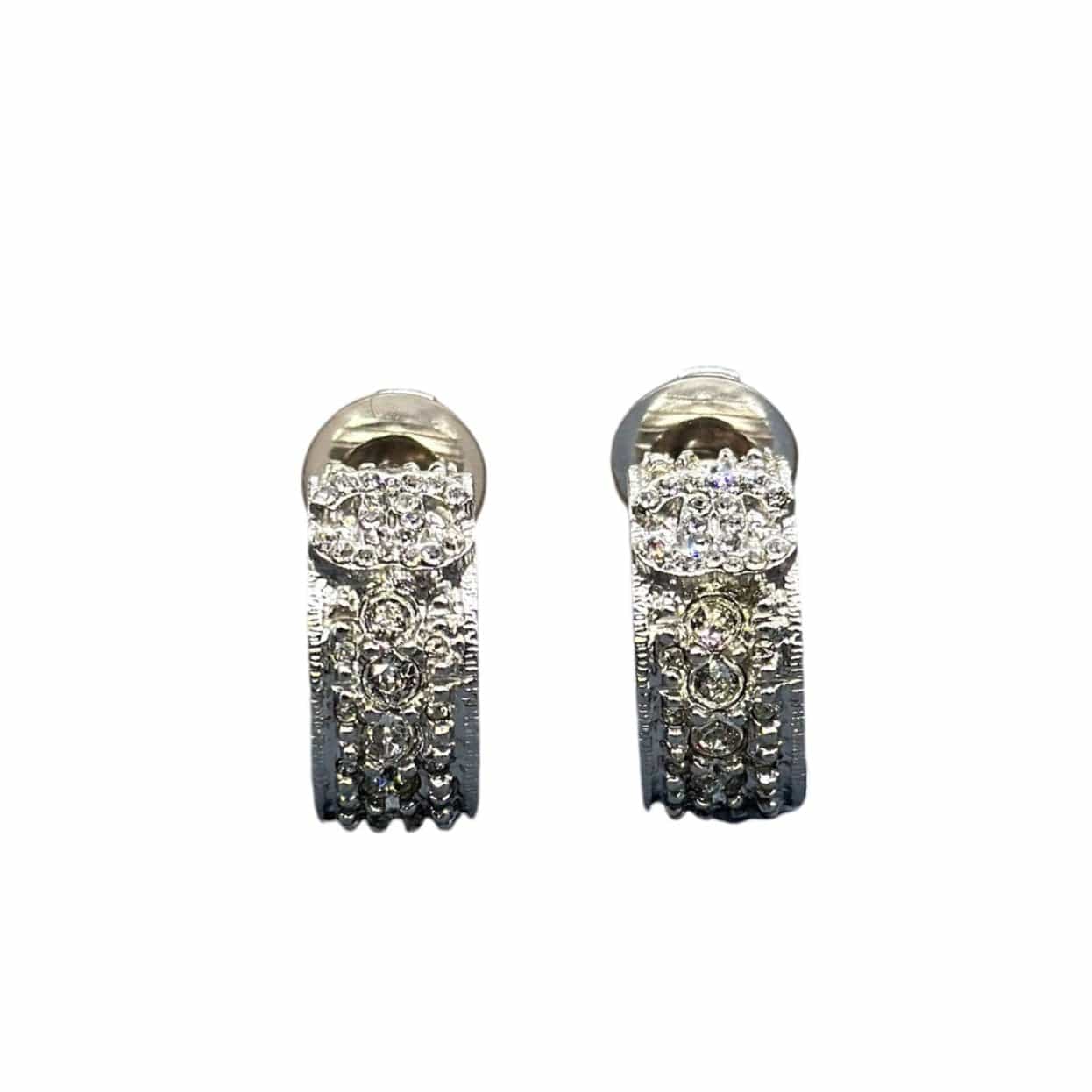 Chanel Crystal Hoop Earrings with Crystals