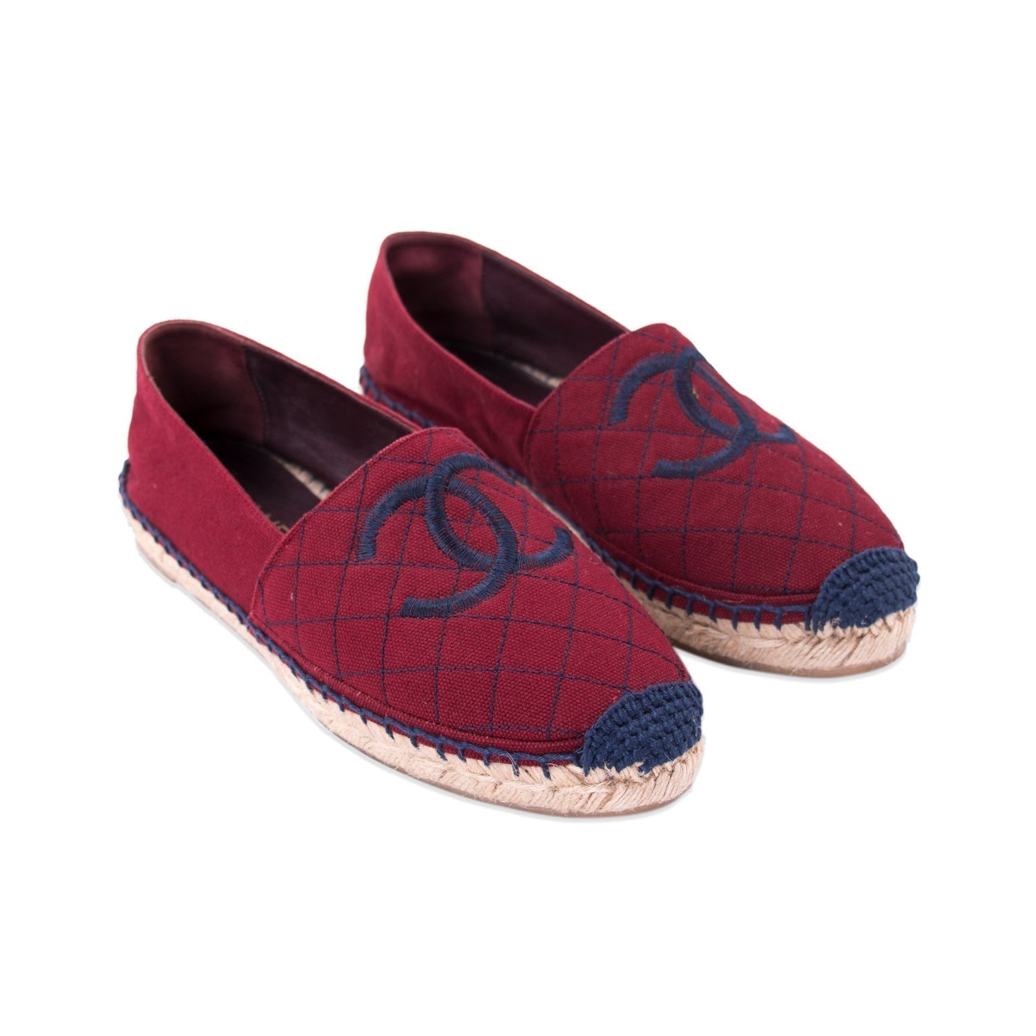 Chanel CC Canvas Espadrilles Flat
