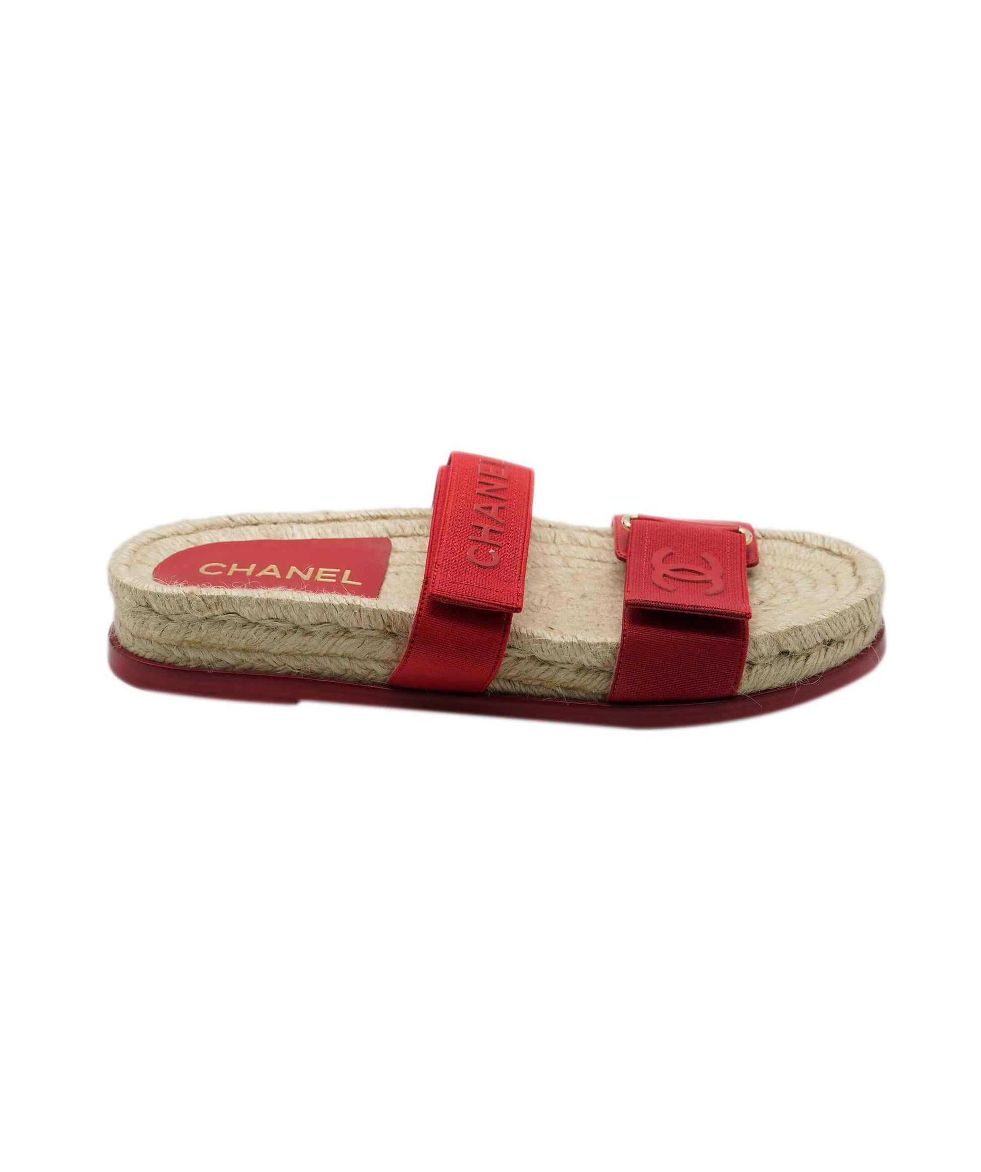 Chanel Red Sandals 38  ALC1089