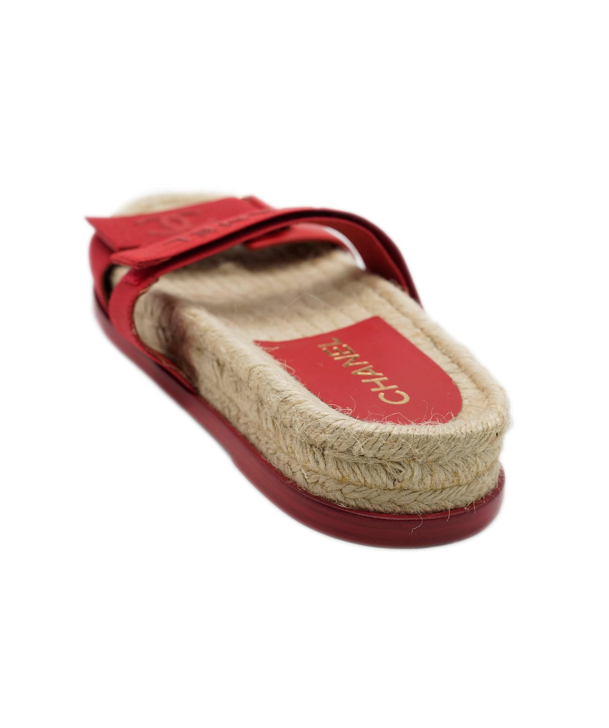 Chanel Red Sandals 38  ALC1089