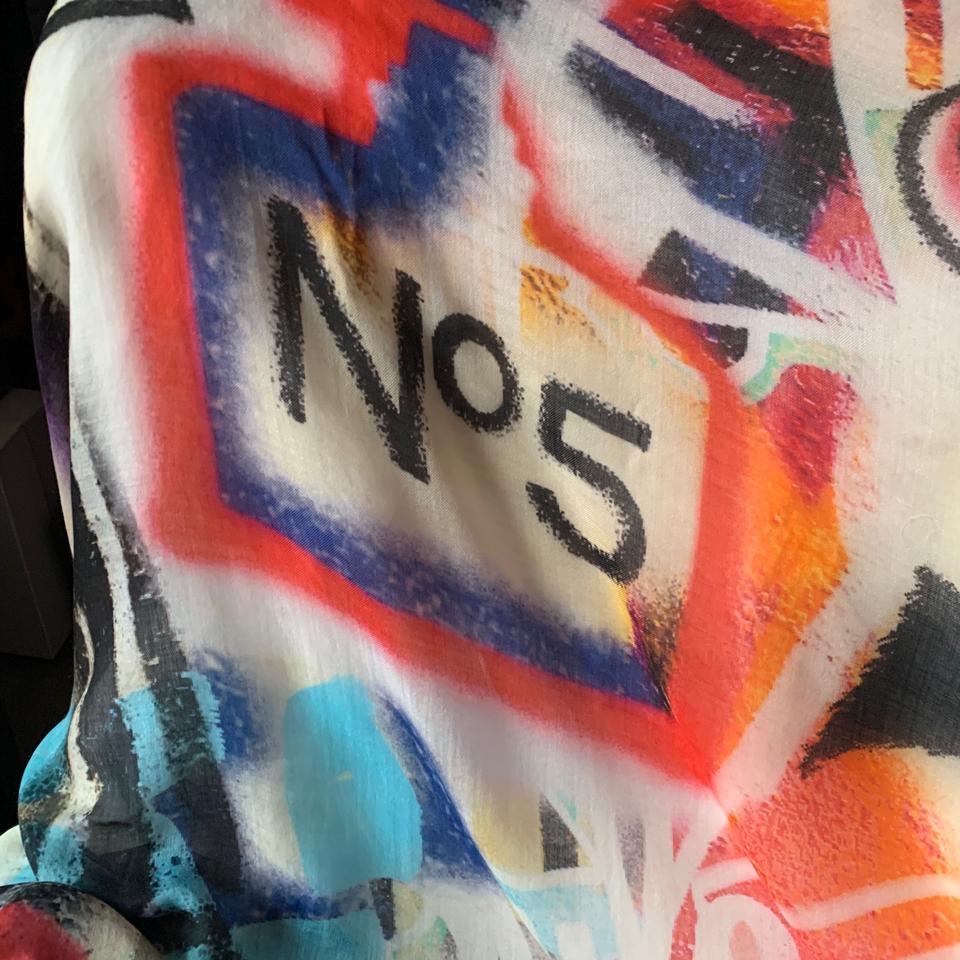 Chanel Graffiti Rare Cashmere Stole Scarf/wrap Handbag
