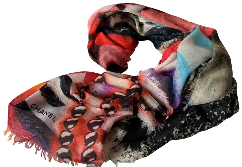Chanel Graffiti Rare Cashmere Stole Scarf/Wrap Bag