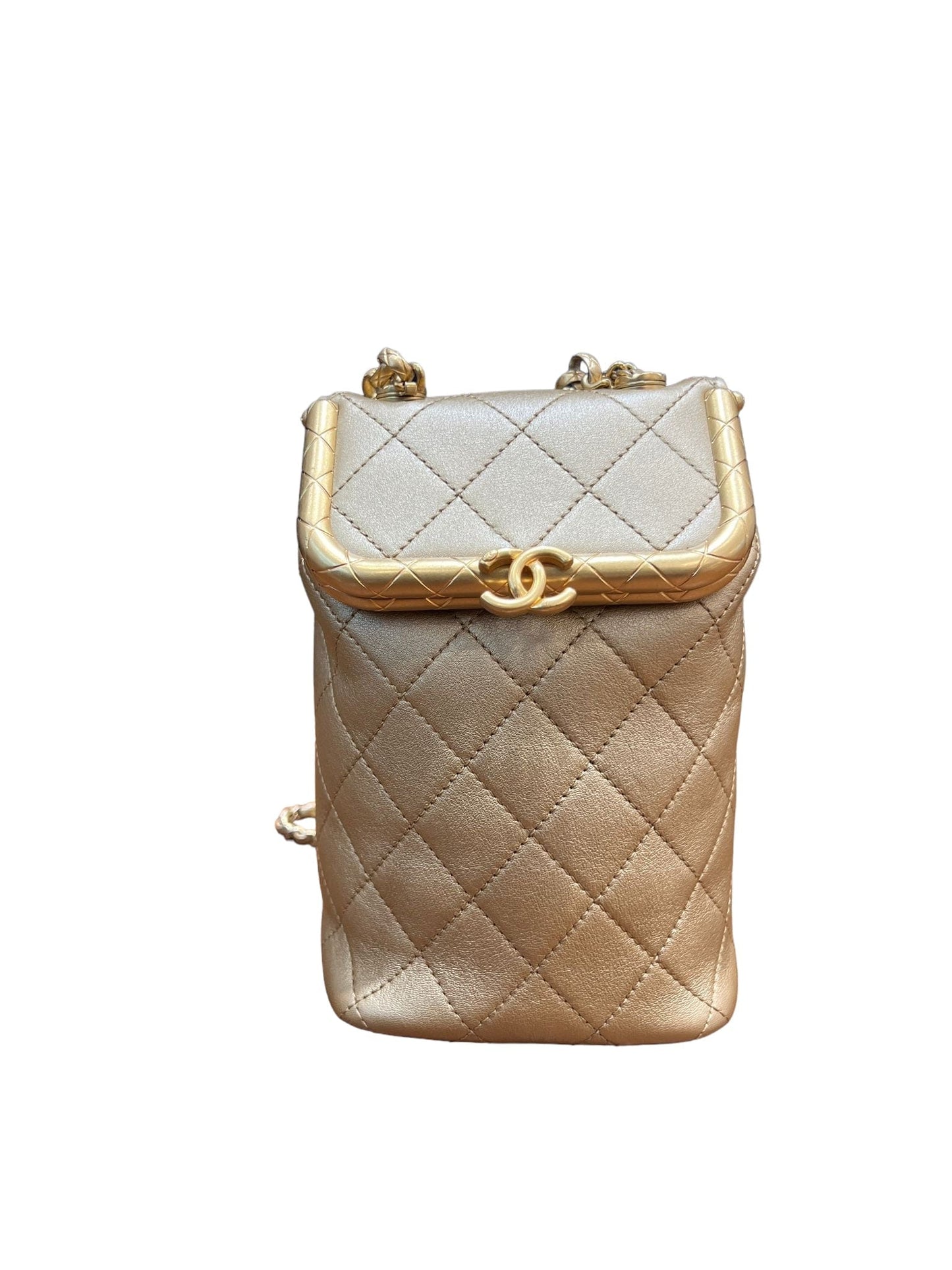 Chanel All Over Gold Upright Bag