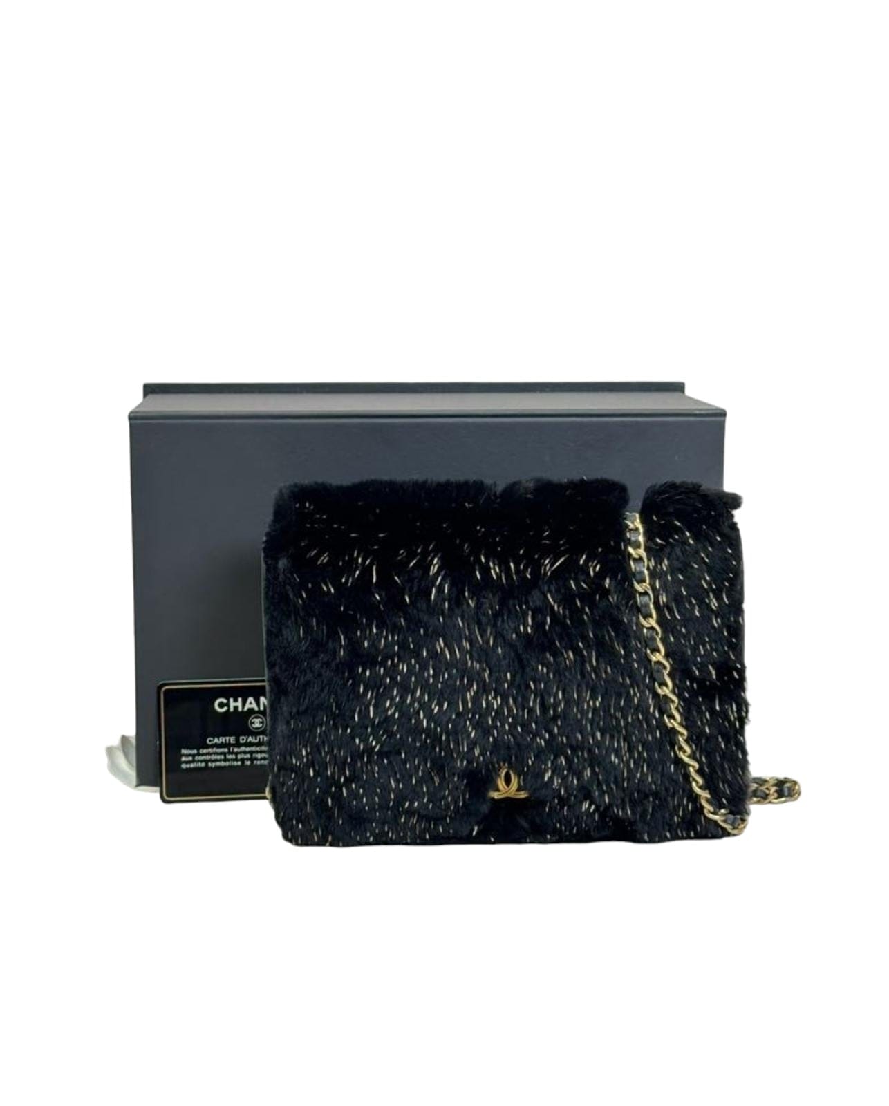 Chanel Black Fur Bag