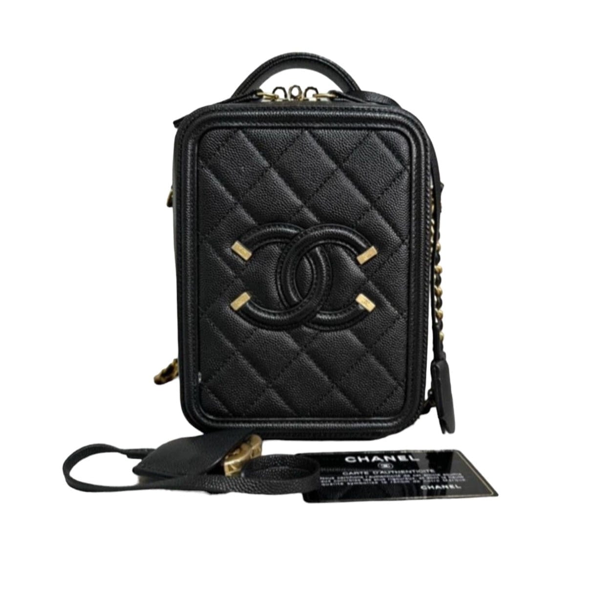 CHANEL BLACK VANITY CAMERA BAG 062427A05