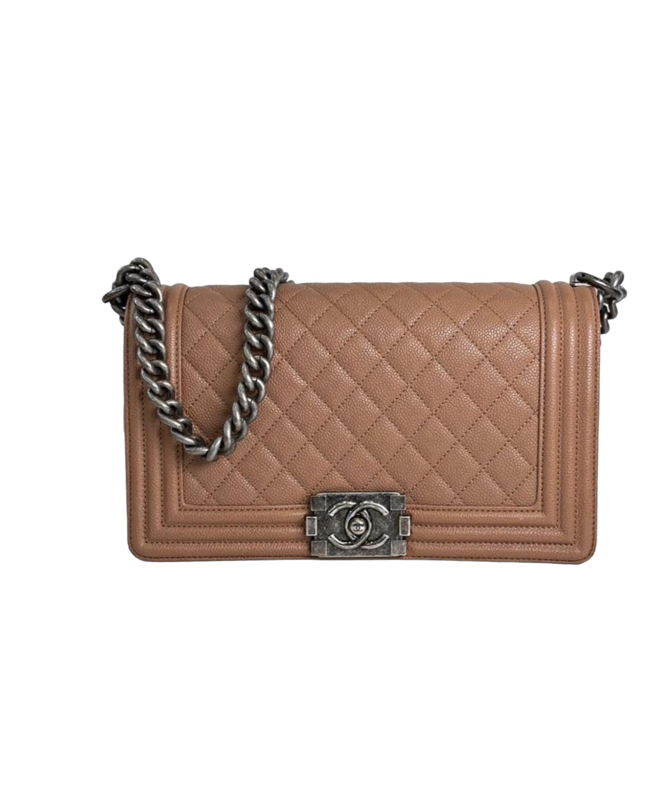 Chanel Caramel Medium Caviar Boy Bag