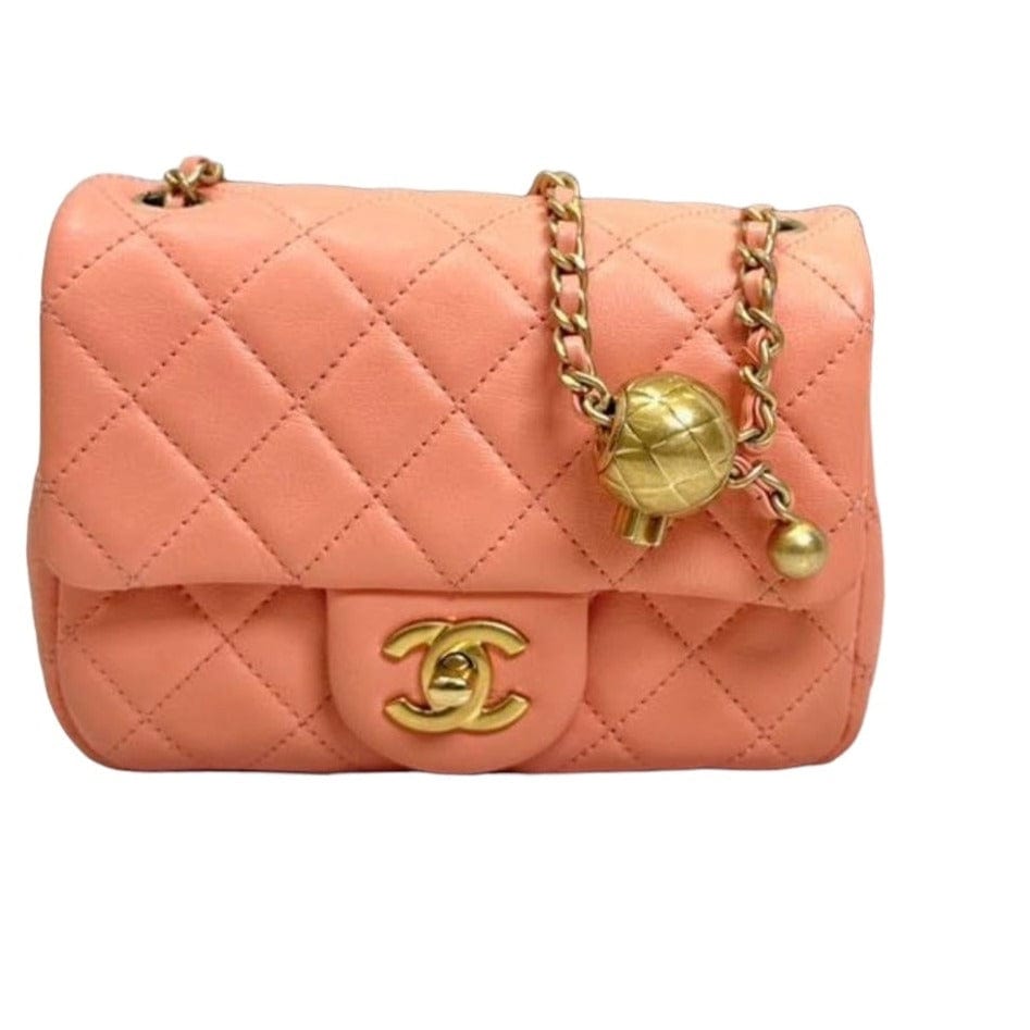 Chanel Coral Gold Ball Mini CF Bag