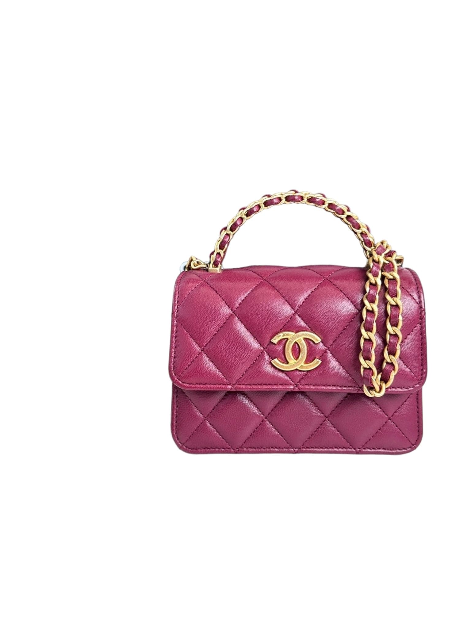 Chanel Fushia Mini Chain Top Handle