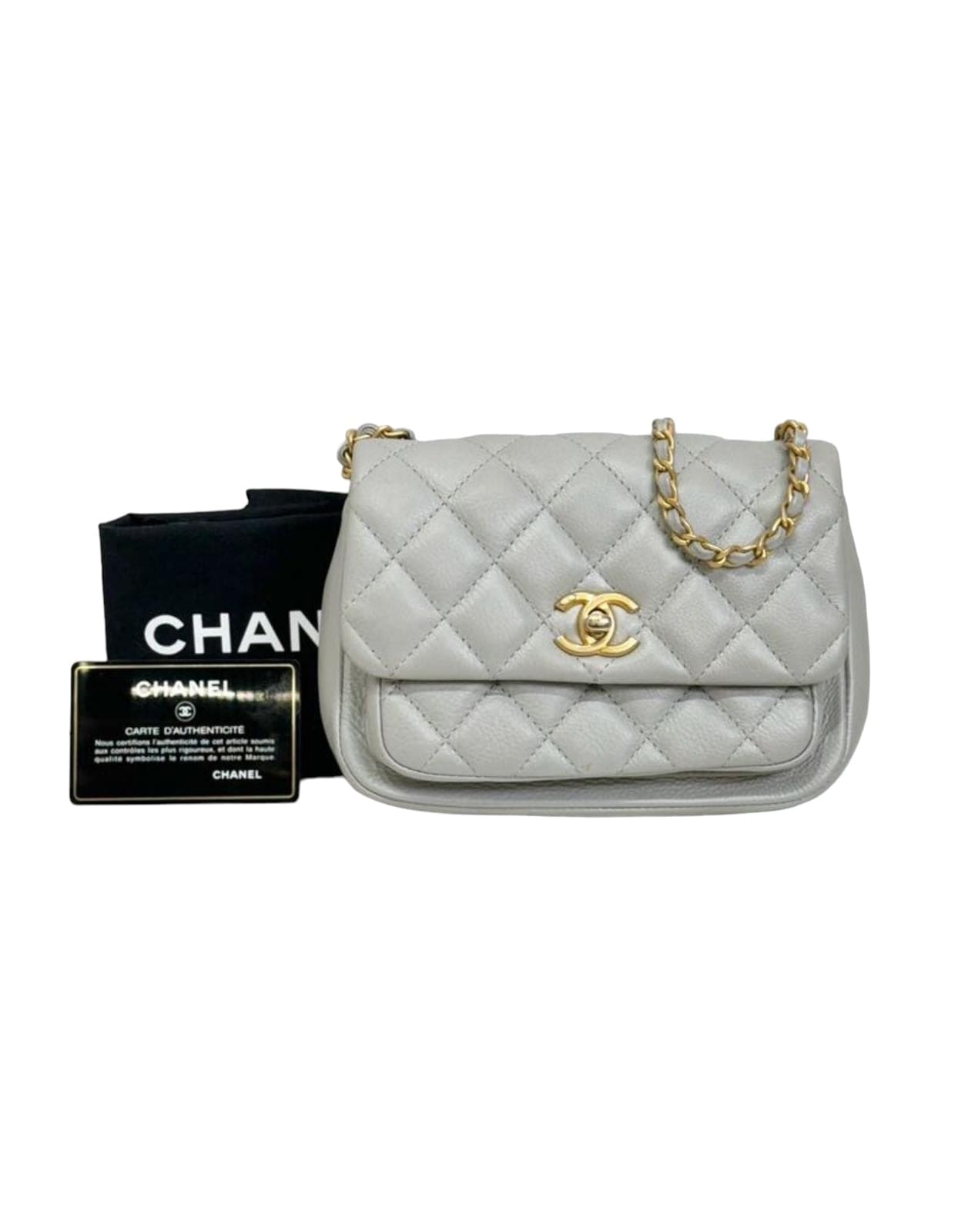 Chanel Grey Mini Chain Bag