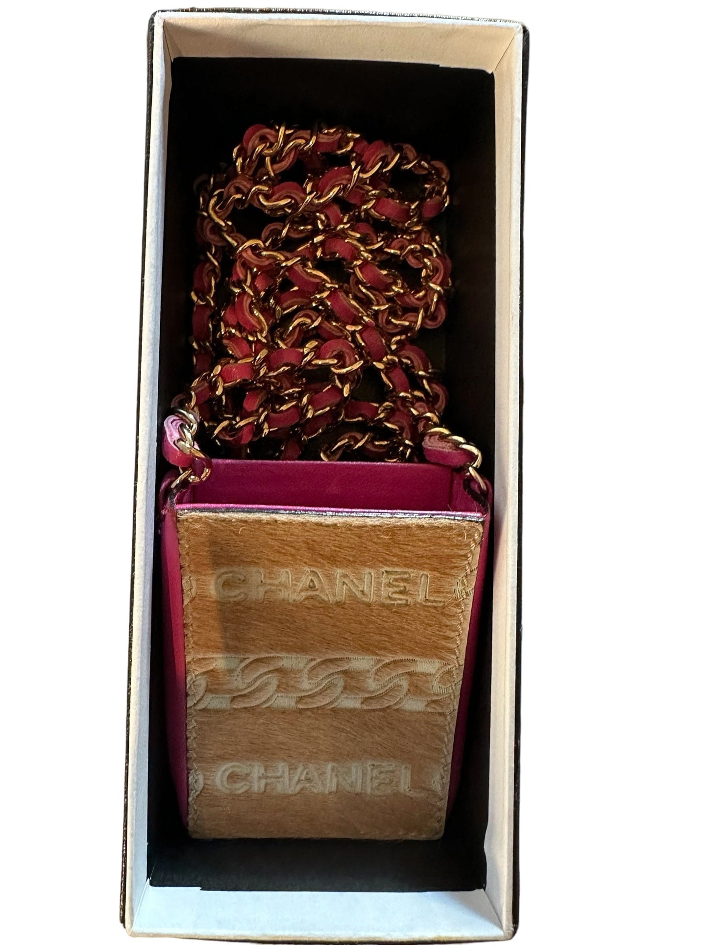 Chanel Pink Leather Necklace Accessory