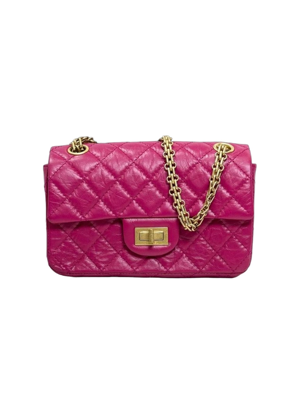 Chanel Pink Mini 2.55 Bag in Aged Calfskin