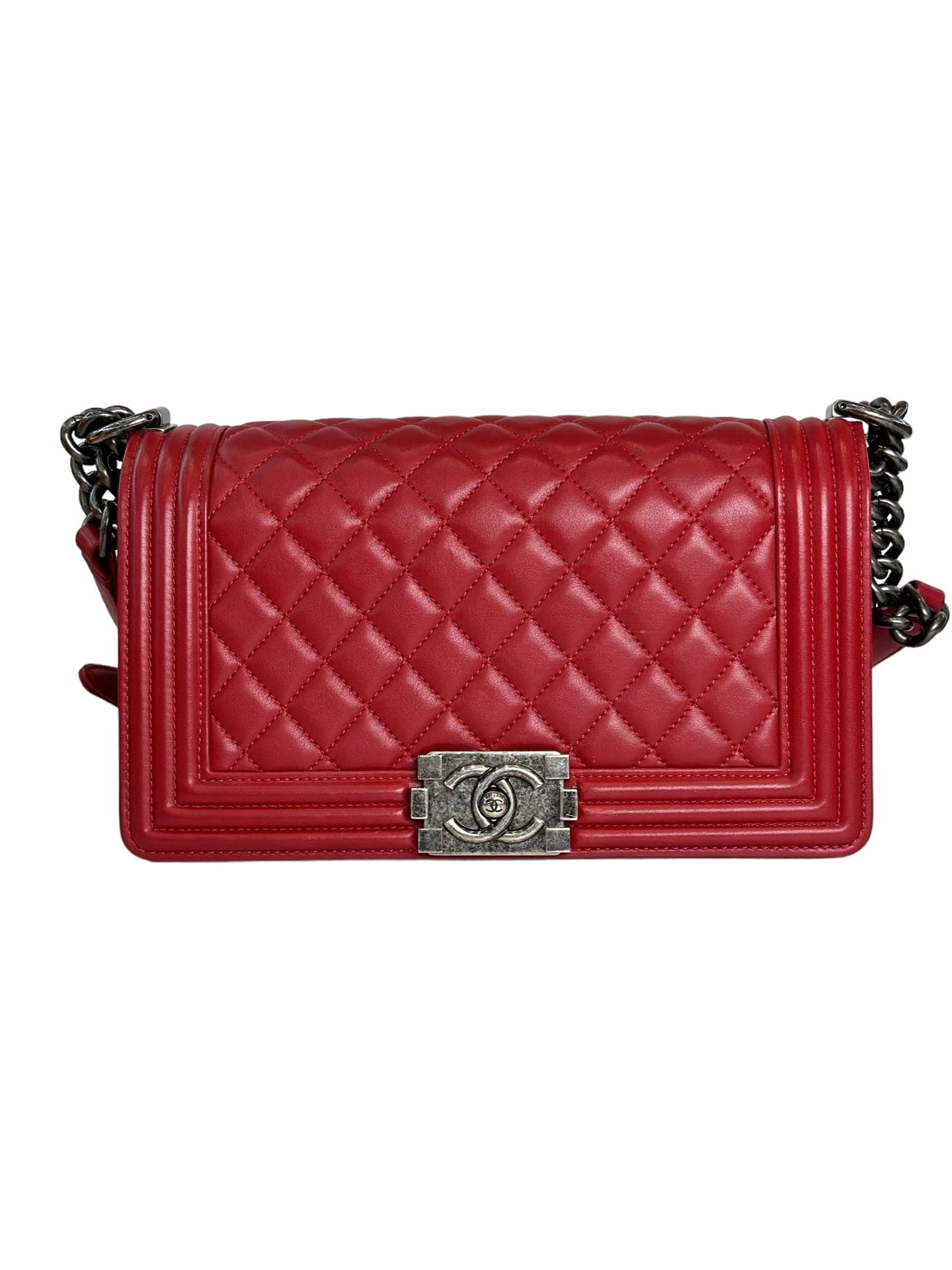 Chanel Red Medium Boy Bag
