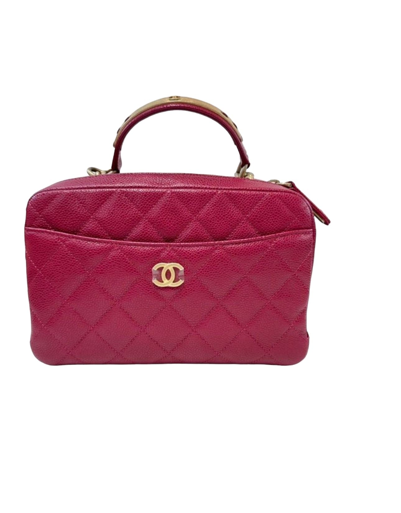 Chanel Top Handle with Chain in Pink Caviar