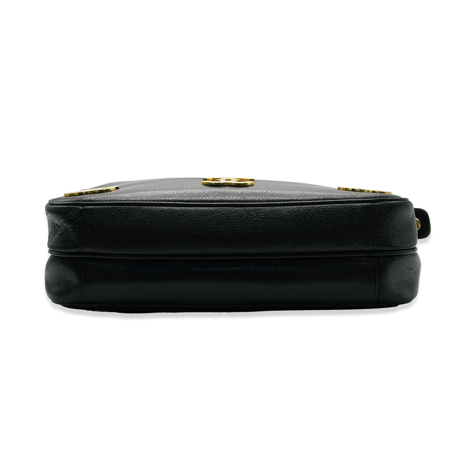 Chanel Black Caviar Triple CC Chain Tote