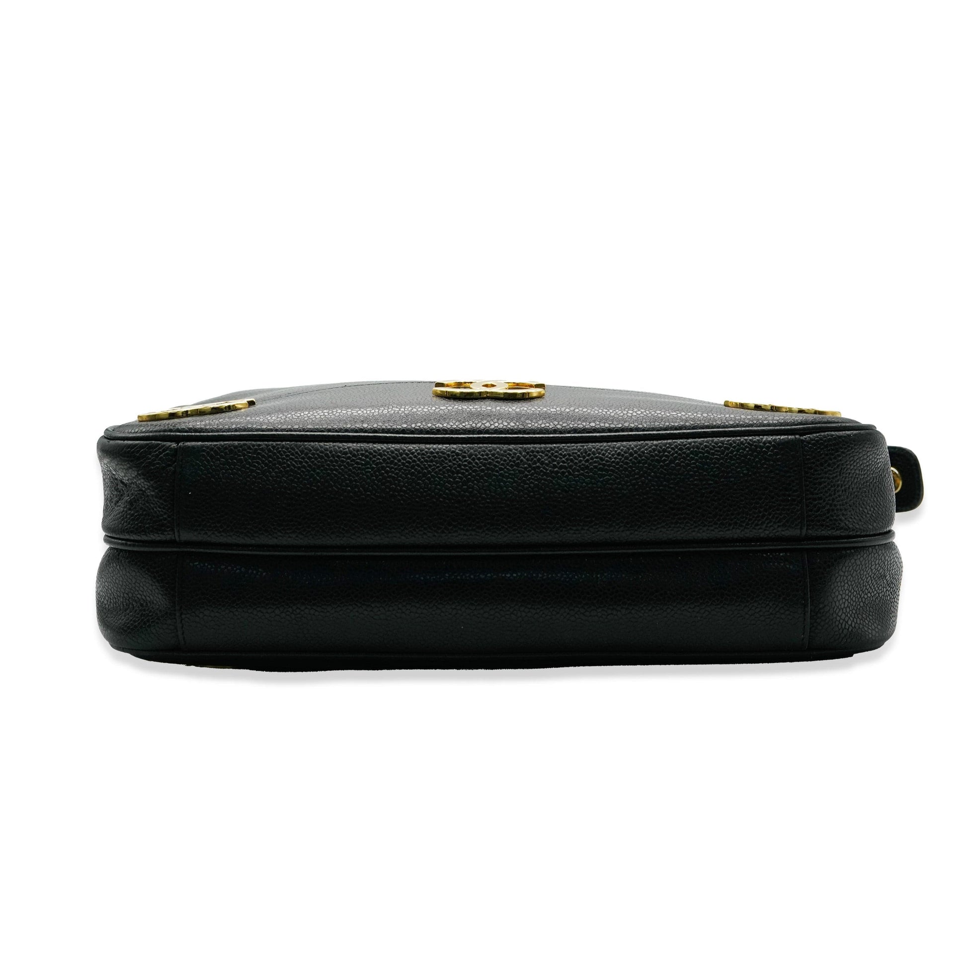 Chanel Black Caviar Triple CC Chain Tote