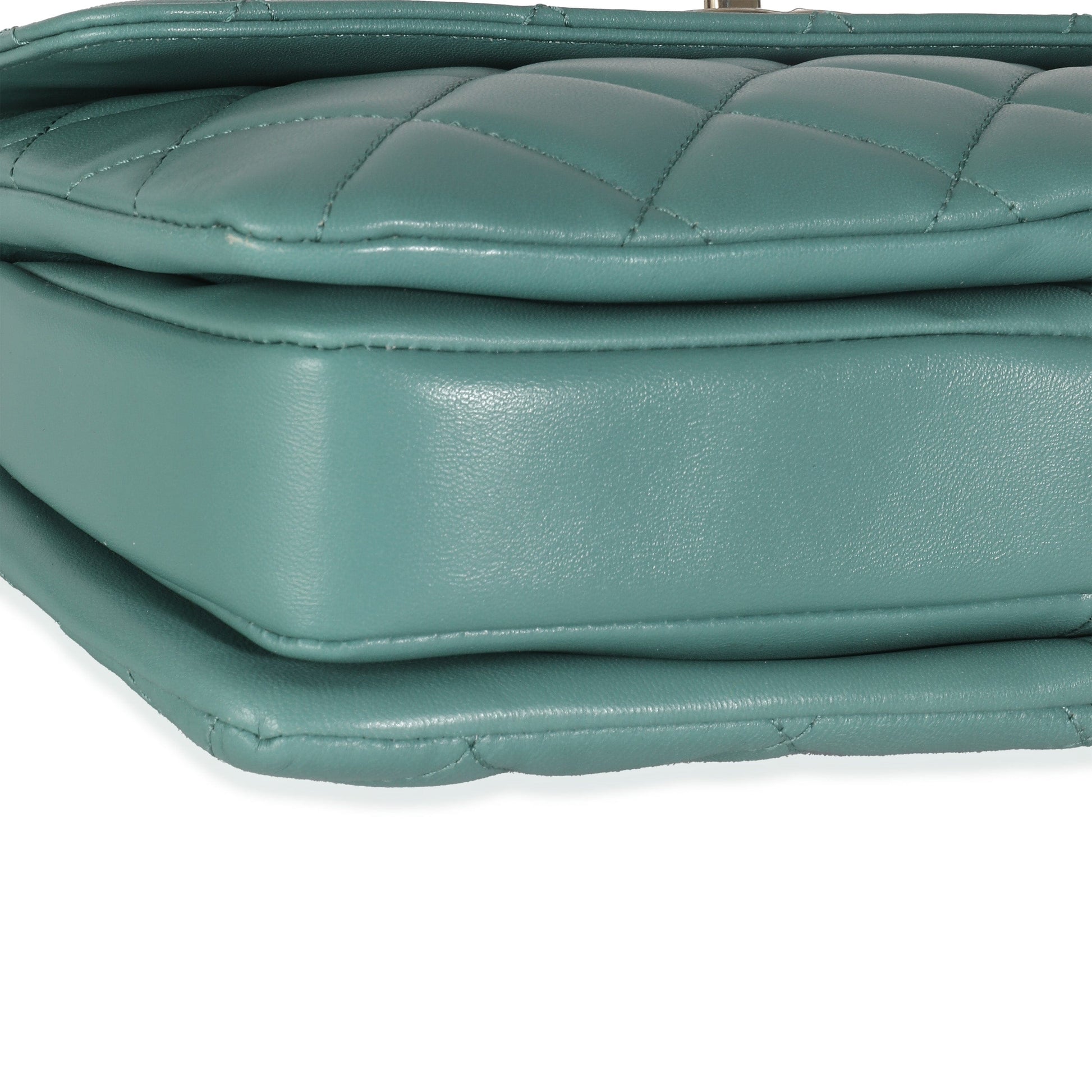 Chanel Green Quilted Lambskin Small Trendy CC Dual Handle Flap Bag