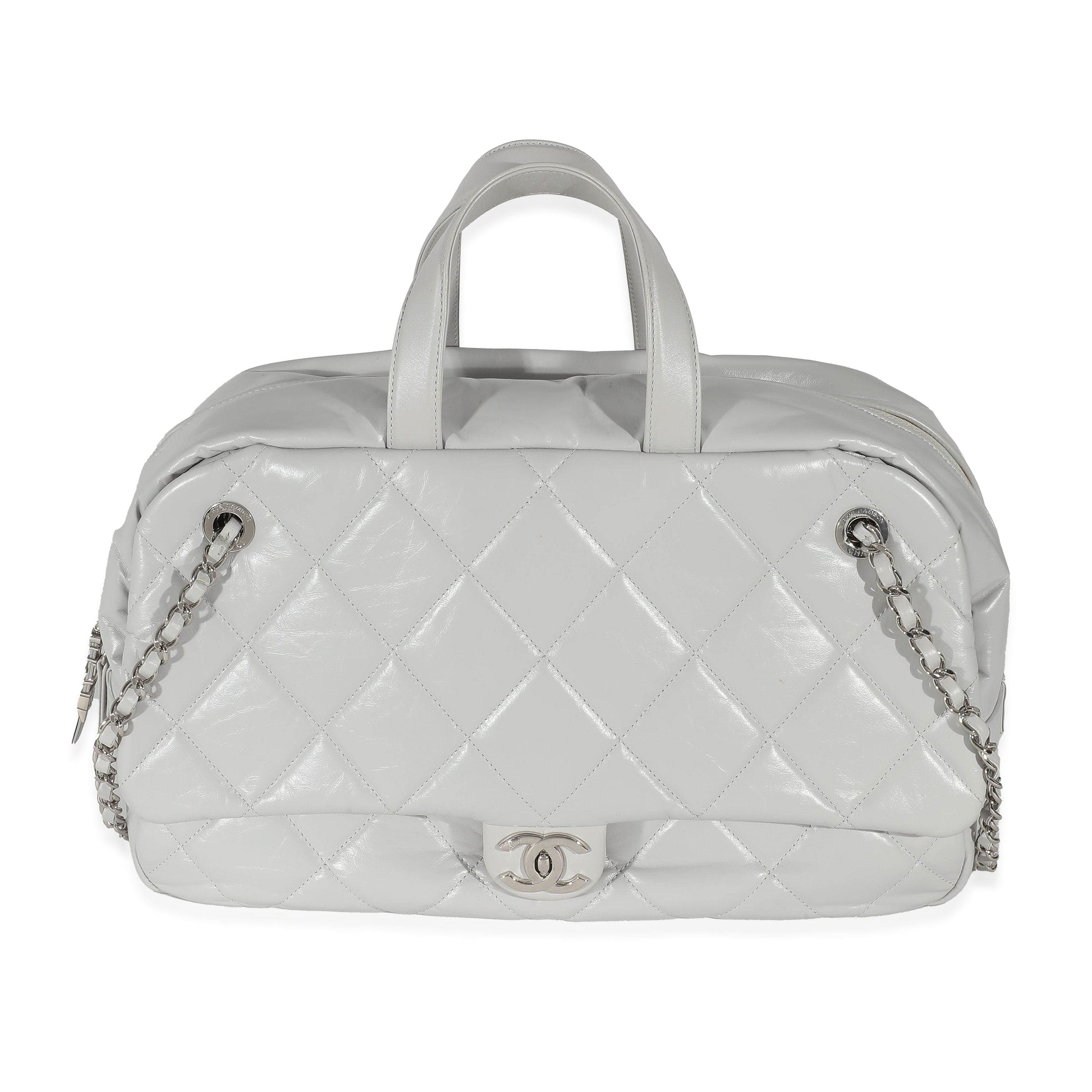 Chanel Grey Calfskin Express Bowling Bag