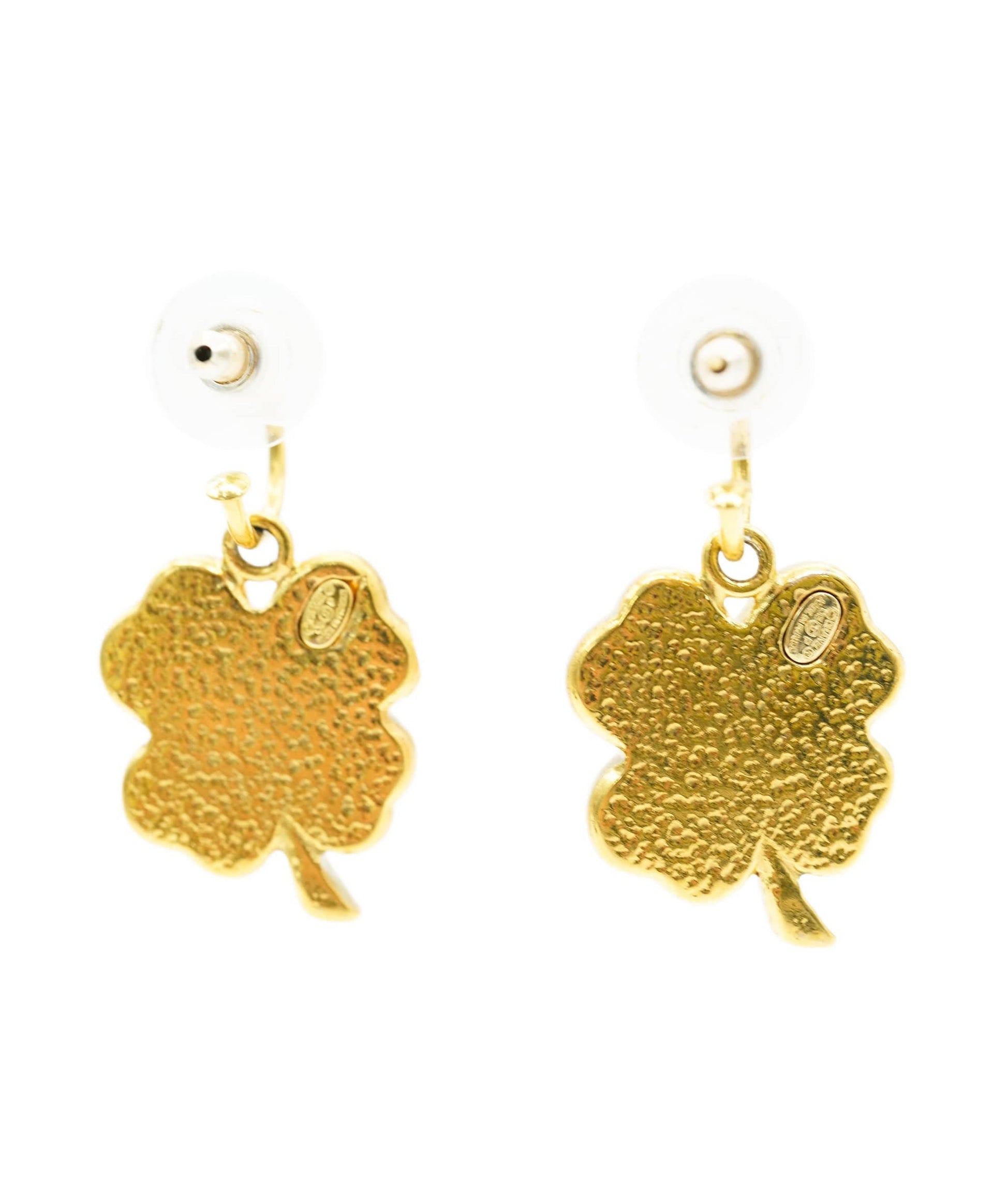 CHANEL 03P Pink Clover CC Hoop Drop Earrings DBXS2188