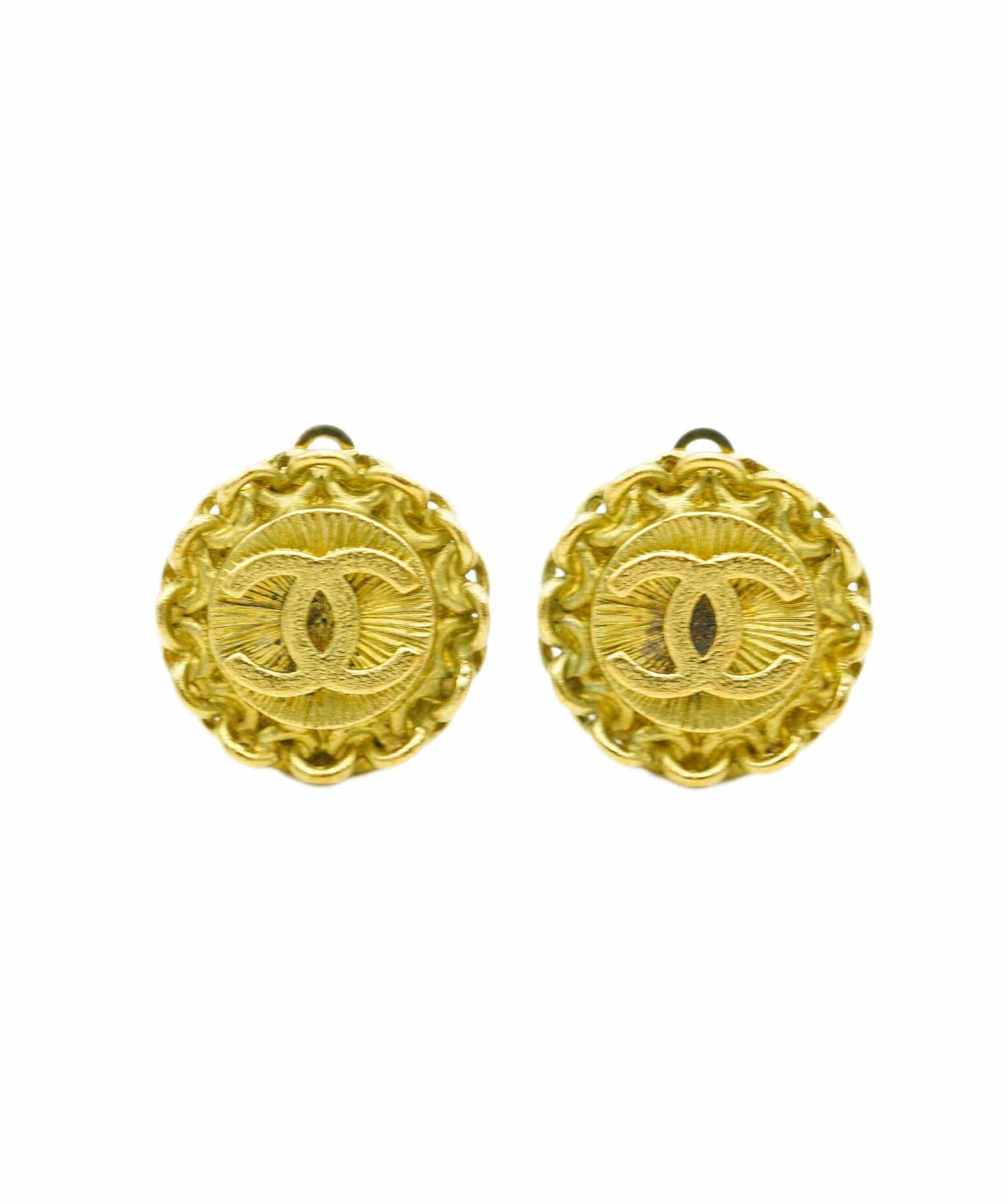 CHANEL Round Coco Logos Earrings 95P DBXS2180