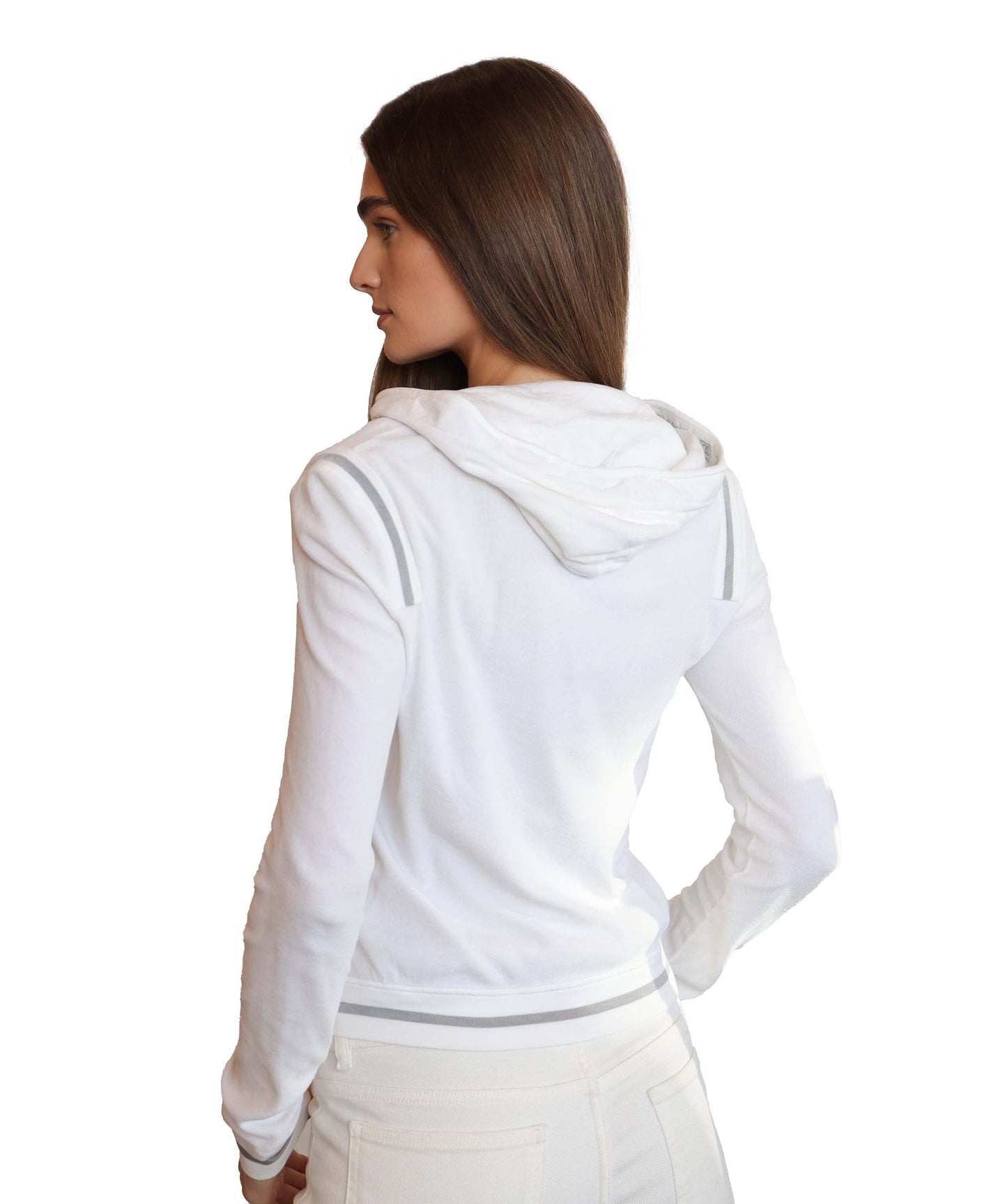 Chanel Sport Logo Zipped Hoodie White Gray cotton DXBS2009