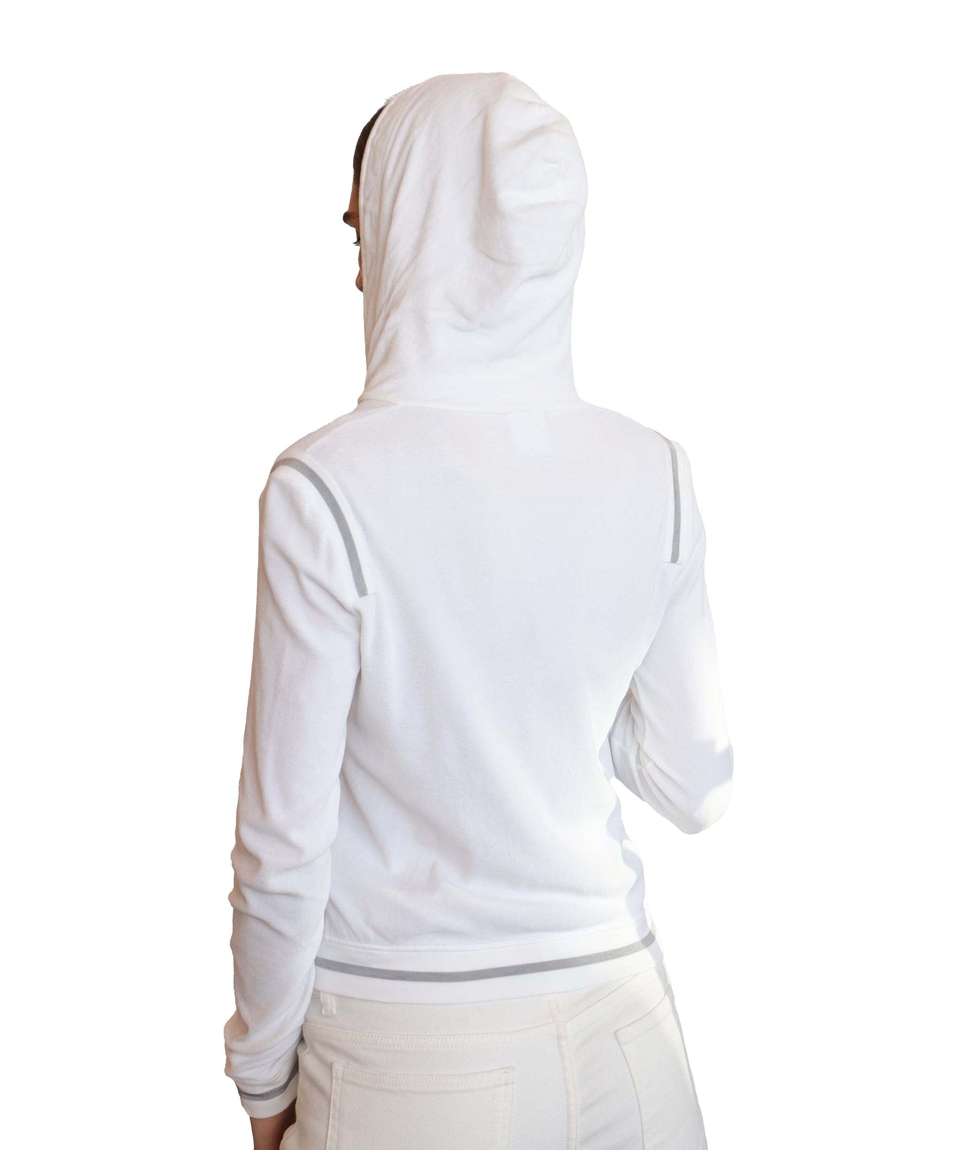 Chanel Sport Logo Zipped Hoodie White Gray cotton DXBS2009