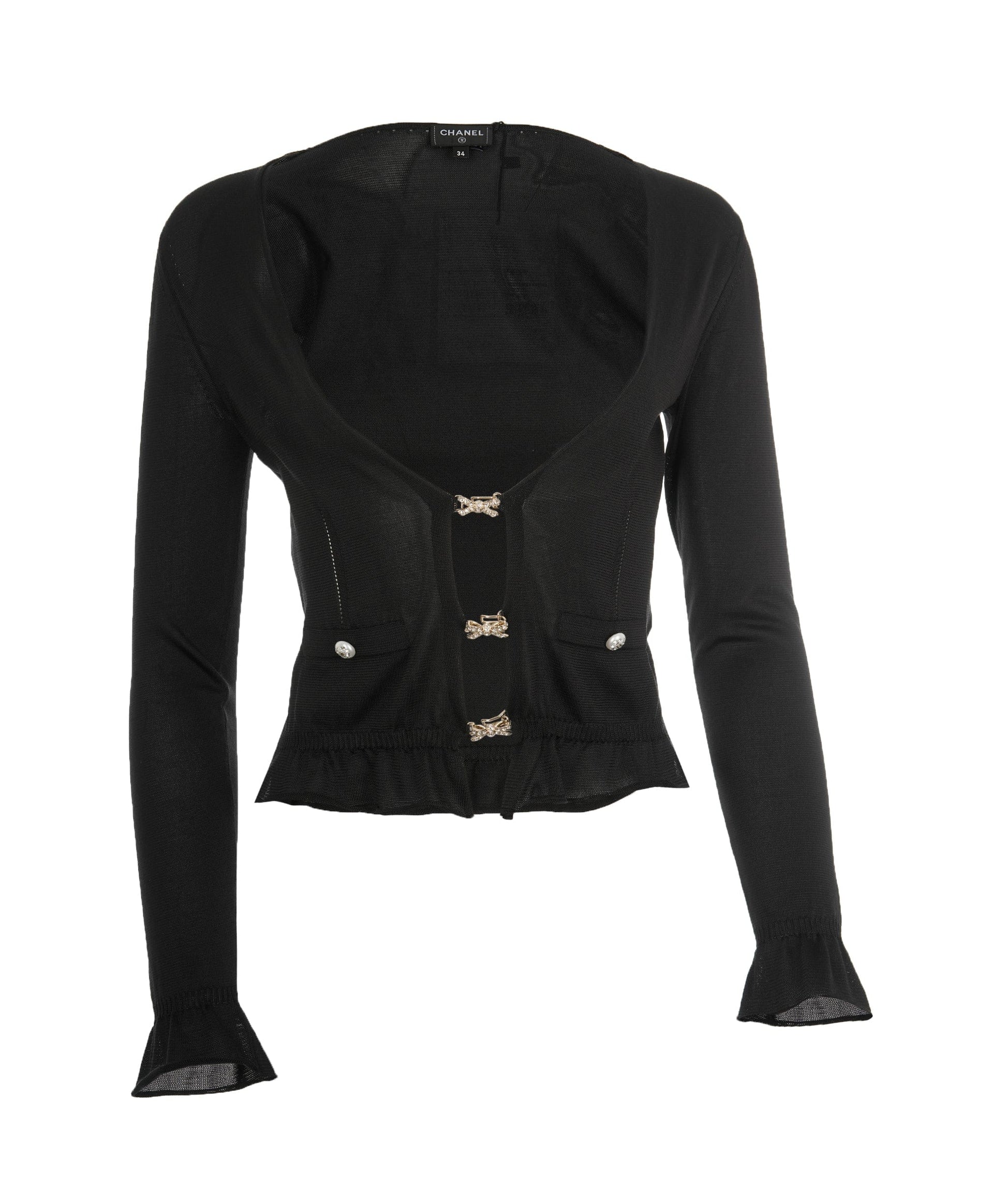 Super Rare Chanel Bow Diamonte CC Cardigan  ALL0767